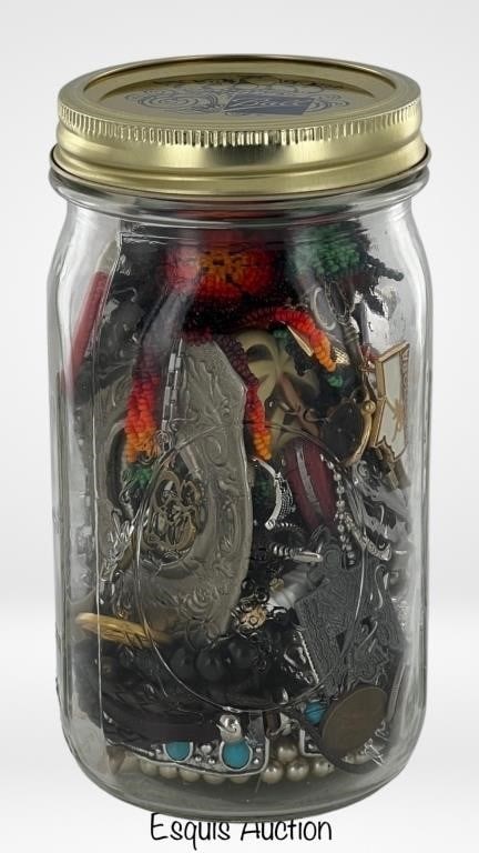 Jar filled with Unsearched Jewelry, Coins, Pins (1 of 5)