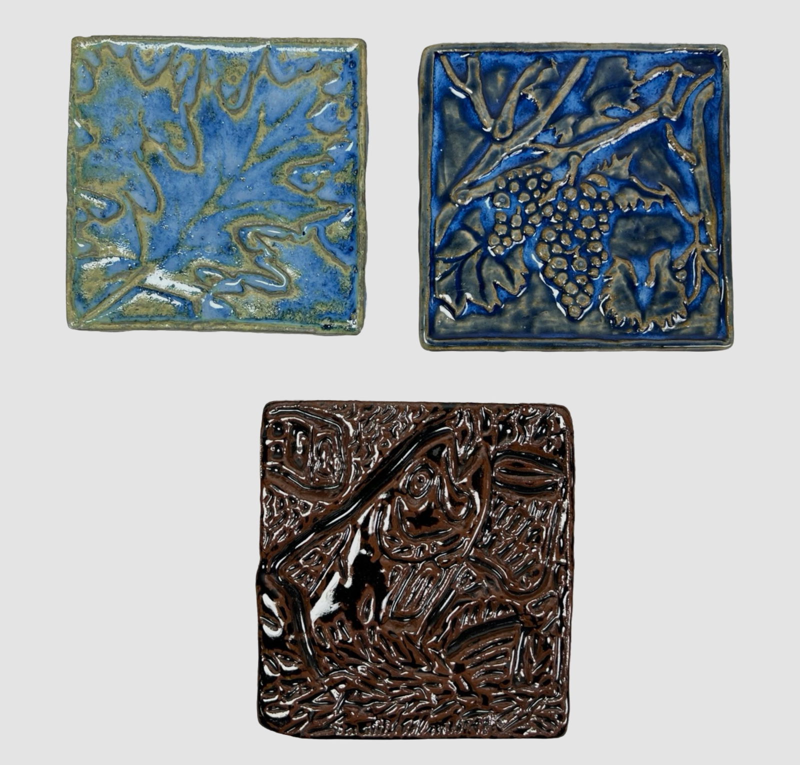 Leif Sporck Set Of Three Art Ceramic Tiles (1 of 2)