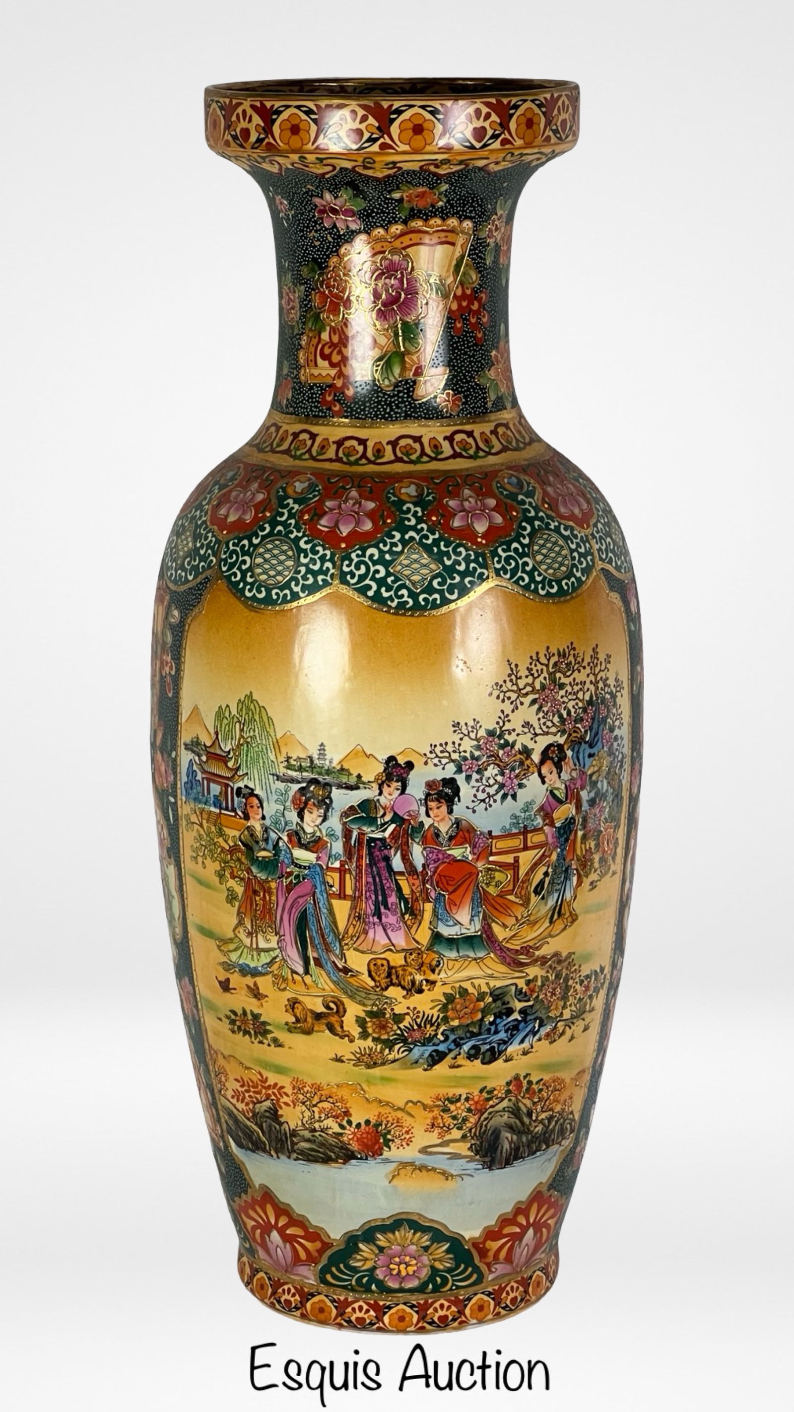 Asian Satsuma 24" Floor Vase (1 of 7)