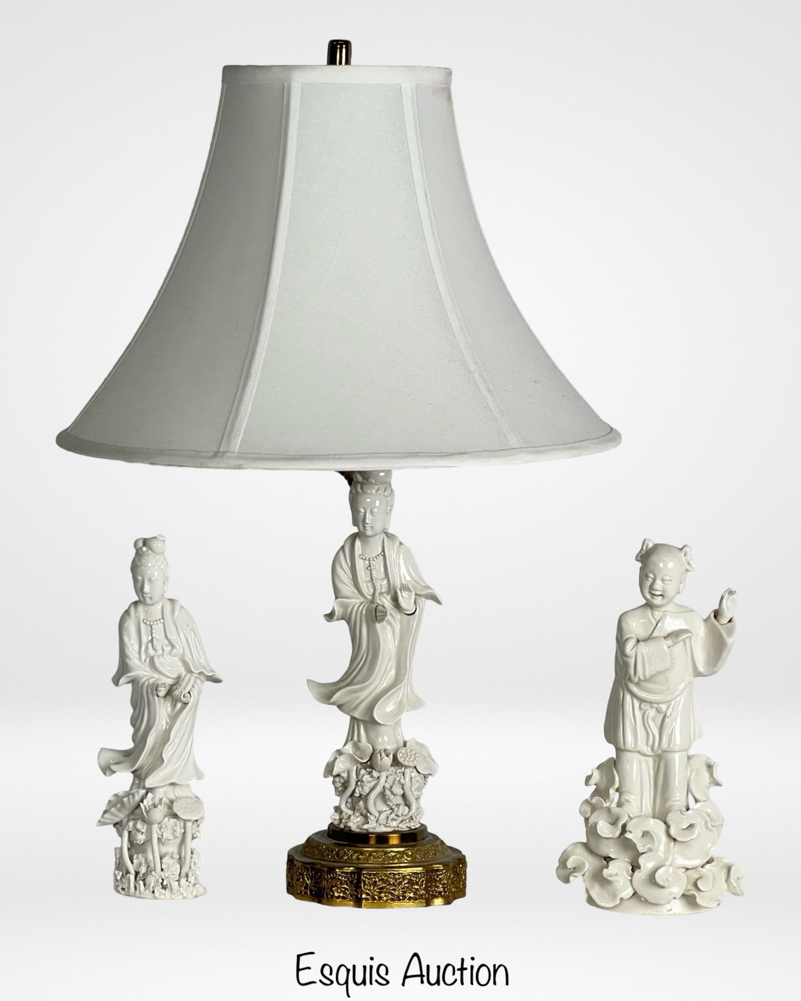 Blanc de Chine Porcelain Quan Yin Lamp & Figurine (1 of 5)