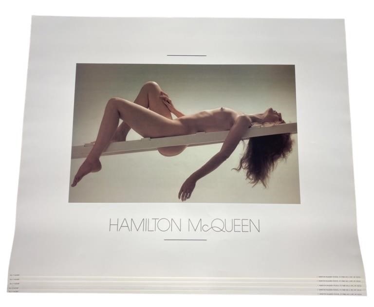 10- Hamilton McQueen "Ladder" Nude Photo Posters: Step into a captivating time capsule of the 1980s with this extraordinary collection of "Ladder" Nude Photography Posters by the iconic artist, Hamilton McQueen. This lot features ten mesmerizing post
