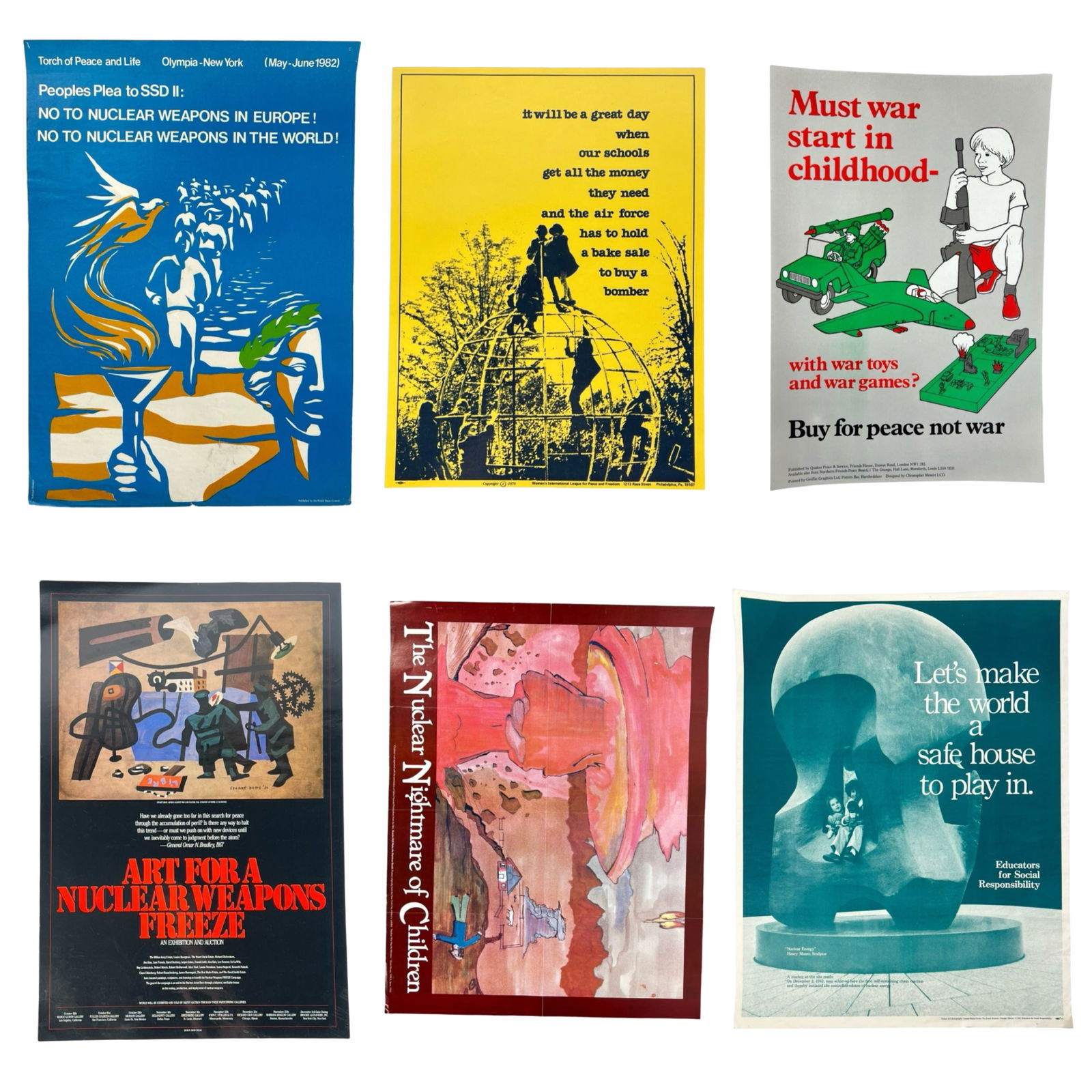 Lot of Vintage Anti War Propaganda Posters (1 of 6)