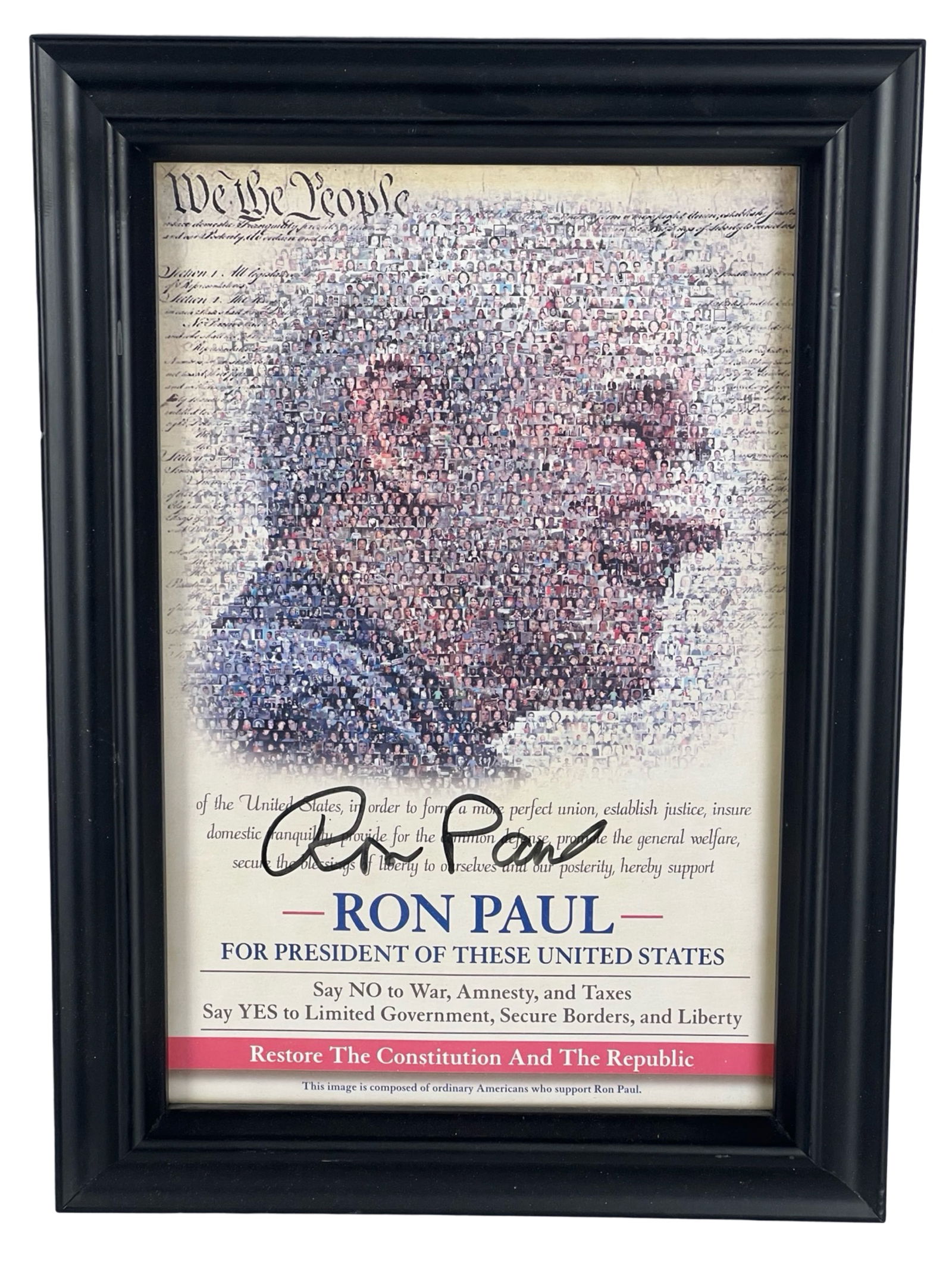 Ron Paul Autographed "For President" Mini Poster (1 of 2)
