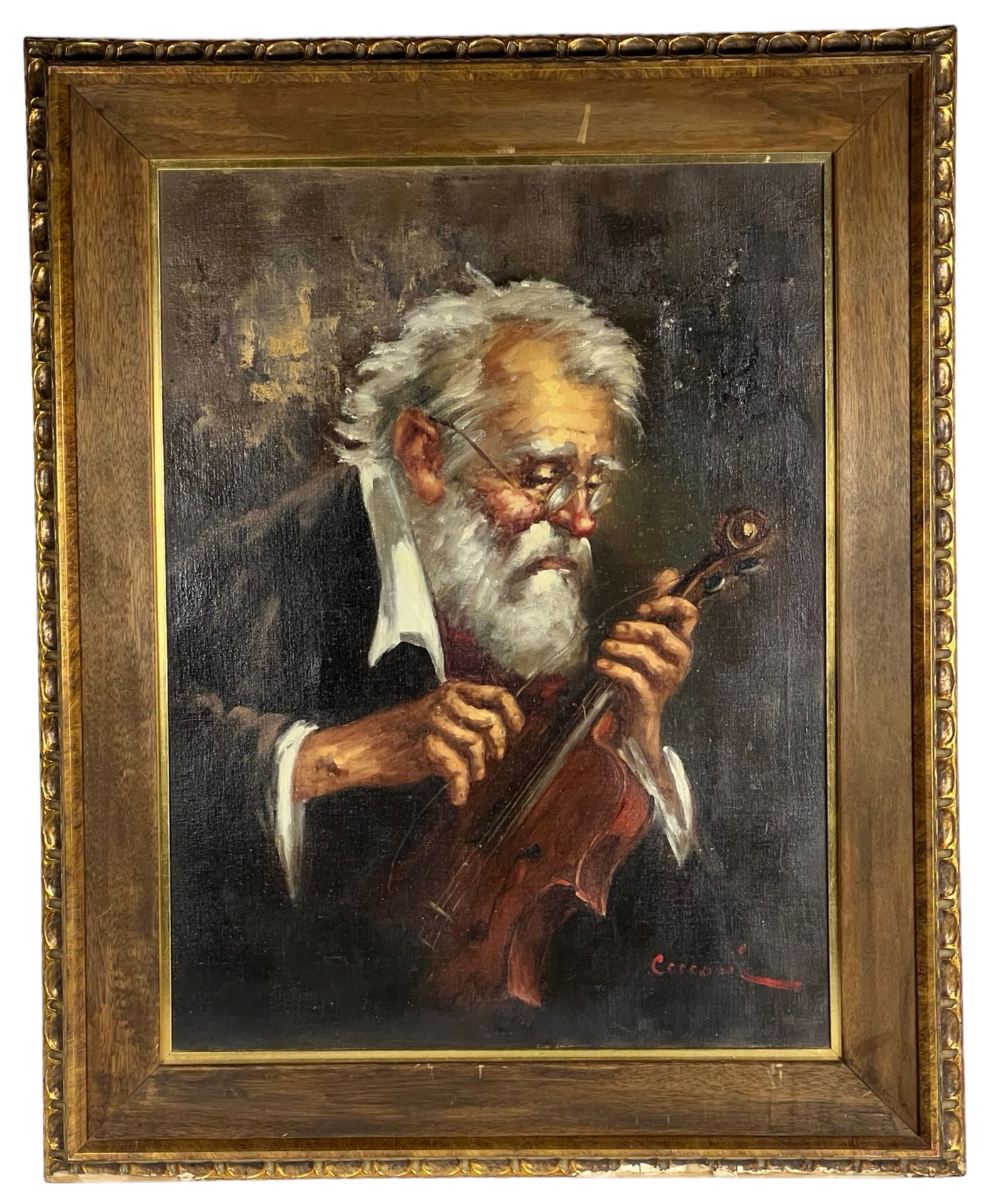 Alberto Cecconi- Man with Violin Oil Painting (1 of 4)