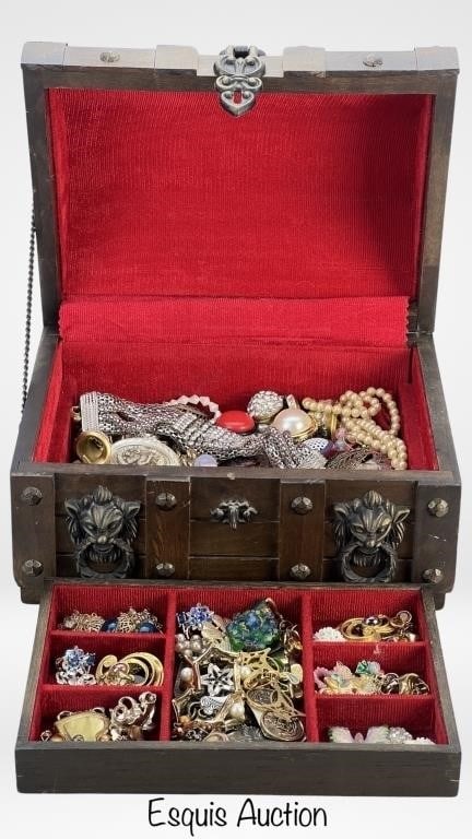 Treasure Chest filled w Unsearched Costume Jewelry (1 of 4)