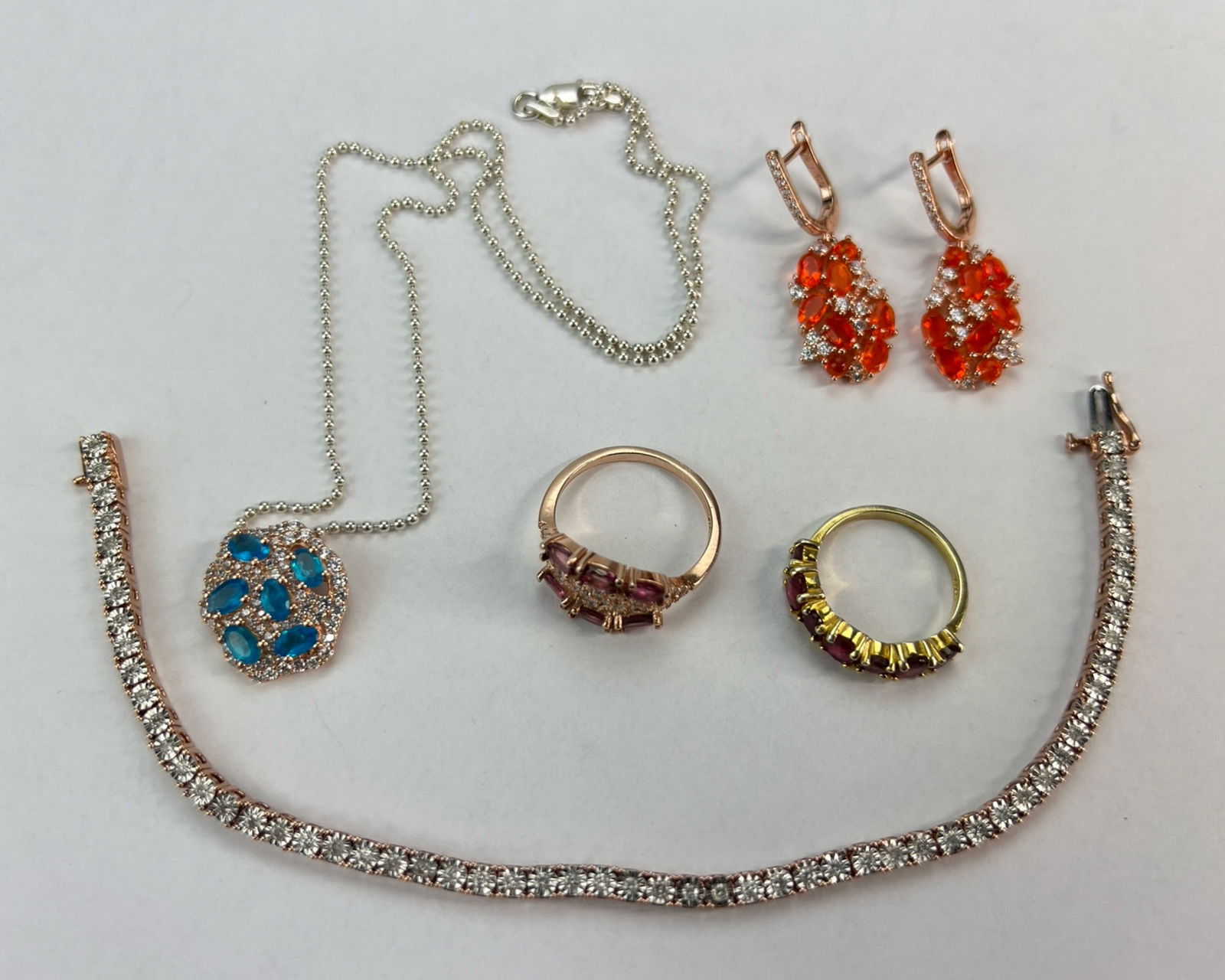 Sterling Silver Lady's Jewelry w/ Colorful Stones (1 of 6)