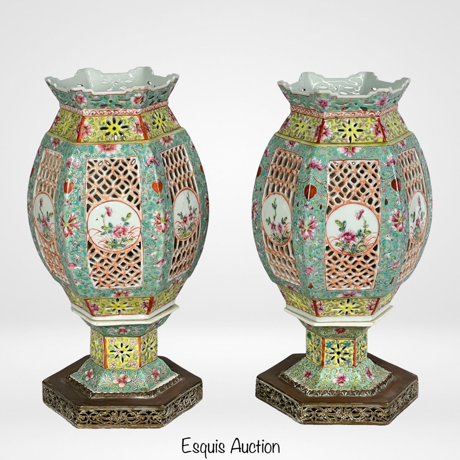 Chinese 19th C. Famille Rose Wedding Lanterns (1 of 4)