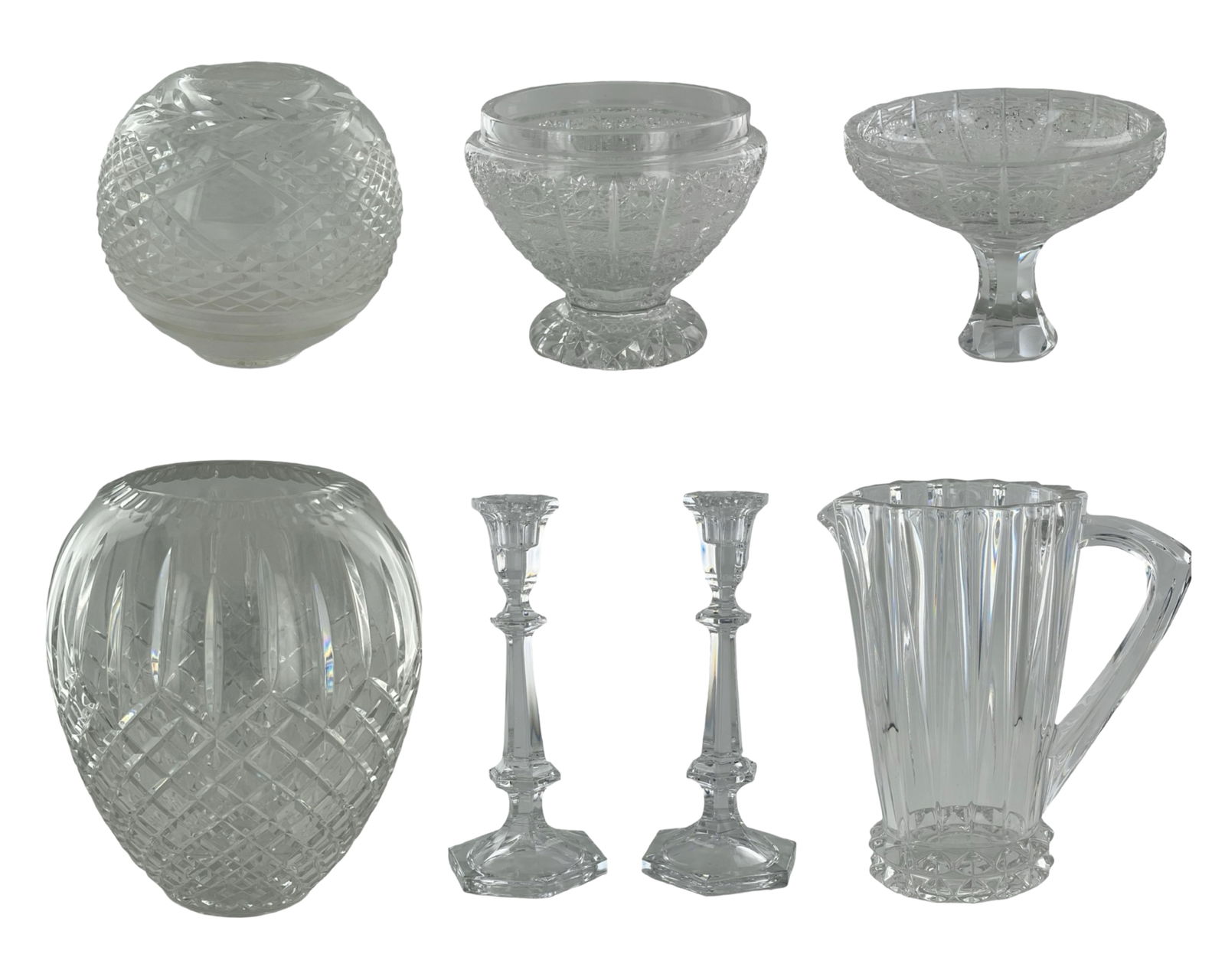 Group of Crystal & Glass Vases & Candleholders (1 of 8)