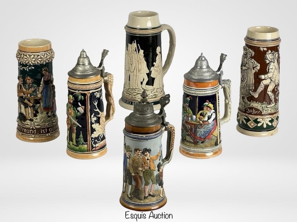 Group of Vintage German Beer Steins (1 of 6)