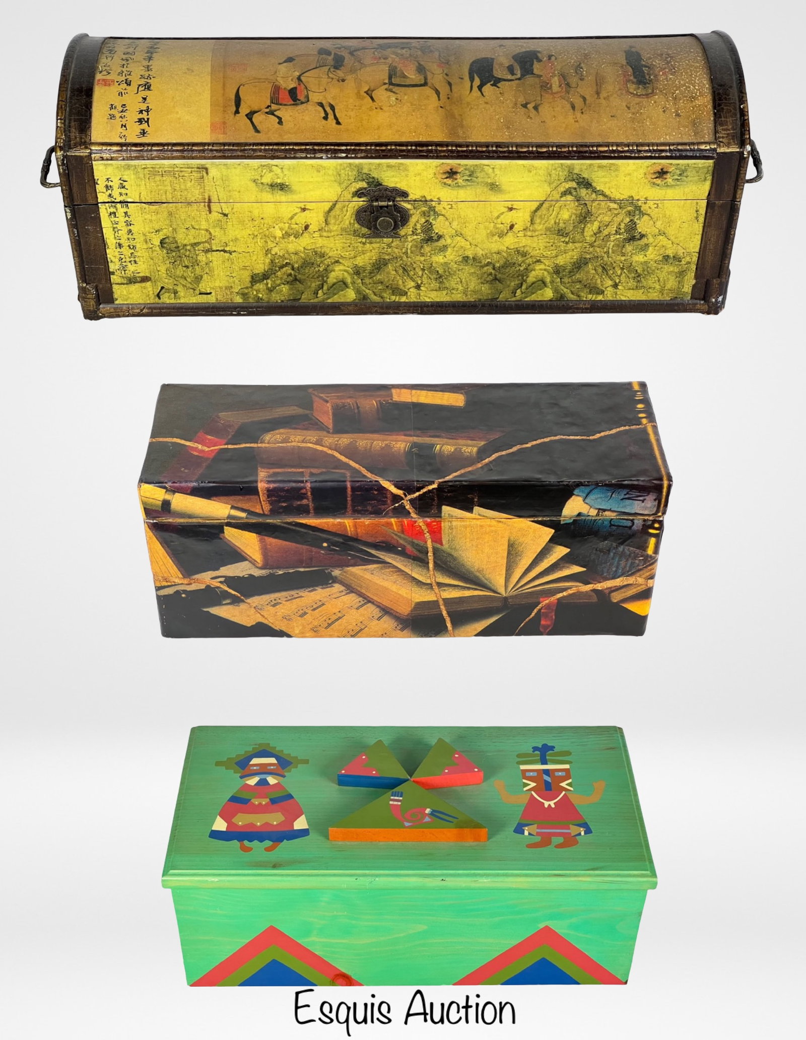 Lot of 3 Trunks/ Chests: Lot of 3 Trunks/ Chests. 24", 20" & 18" long.