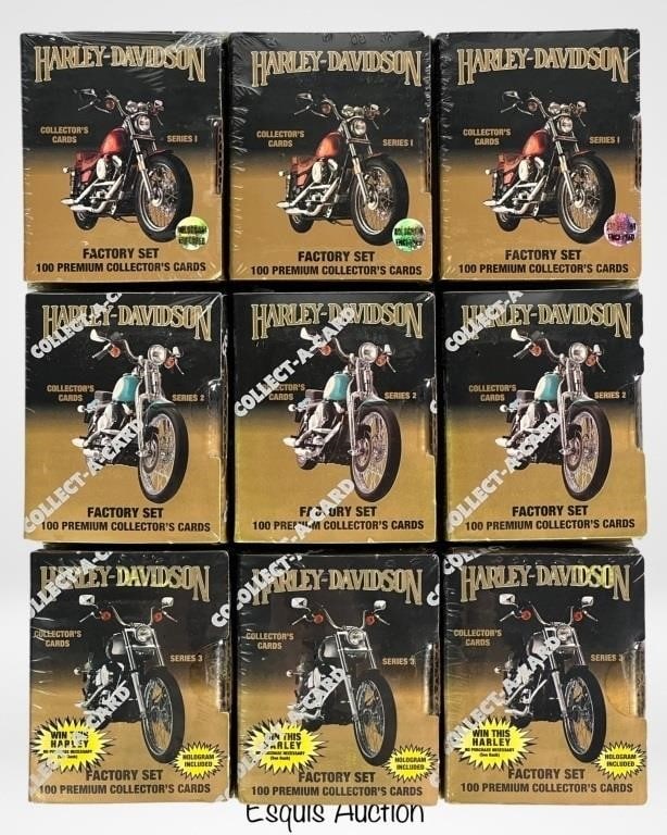 Harley Davidson Motorcycle Cards Series I, II, III: This collection of Harley-Davidson Motorcycle Collector's Cards is a treasure trove for enthusiasts and collectors. With a total of nine factory-sealed sets across Series I, II, and III, you have the