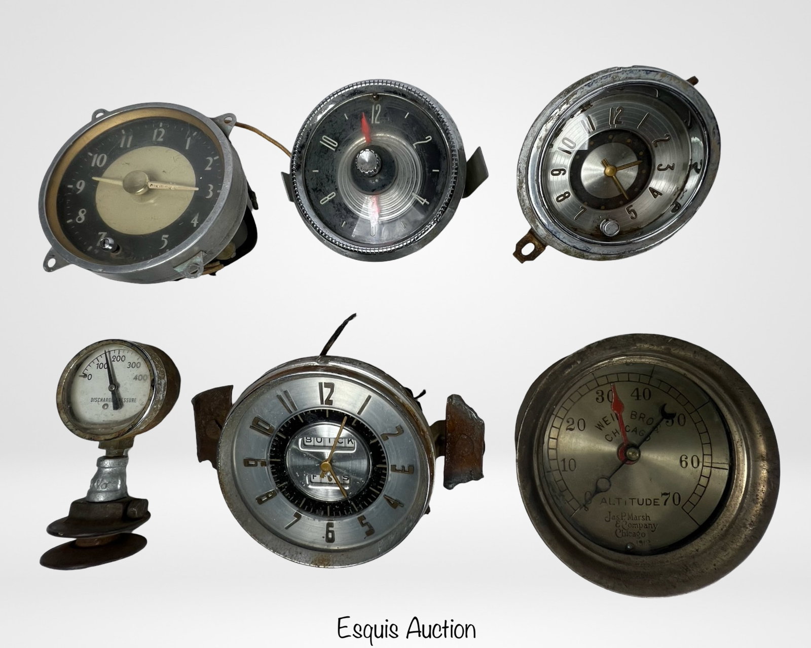 1940's-50's Car Clocks, Speedometers & Steam Gauge (1 of 7)