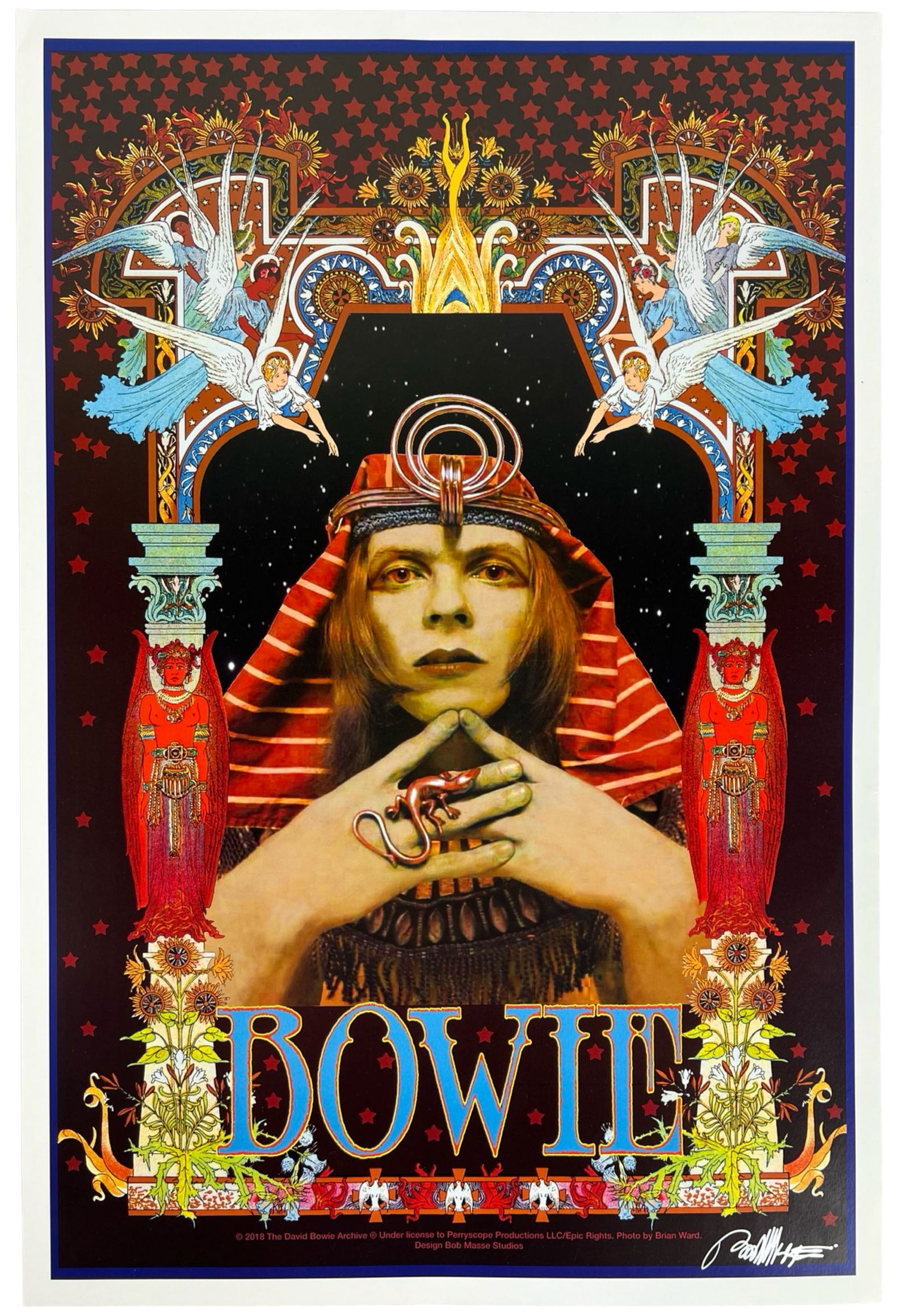 David Bowie "Pharaoh" Poster signed by Bob Masse (1 of 2)