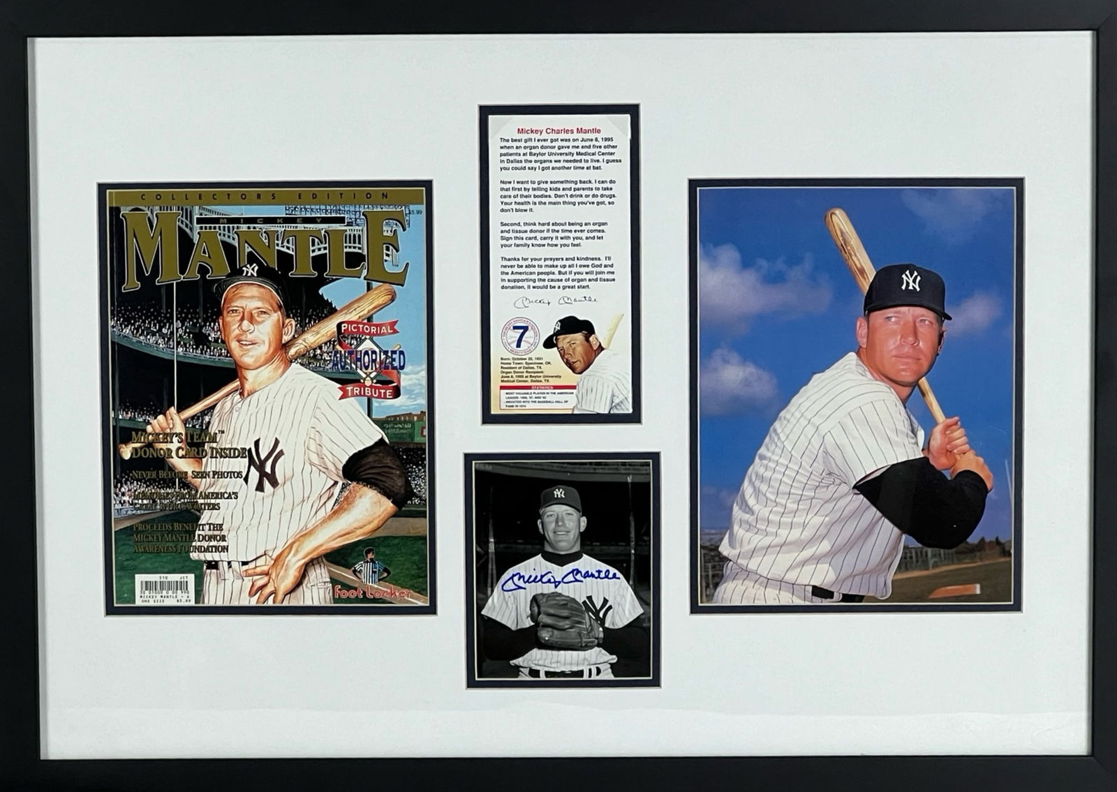 Mickey Mantle Tribute Framed Collage Signed Photo (1 of 4)