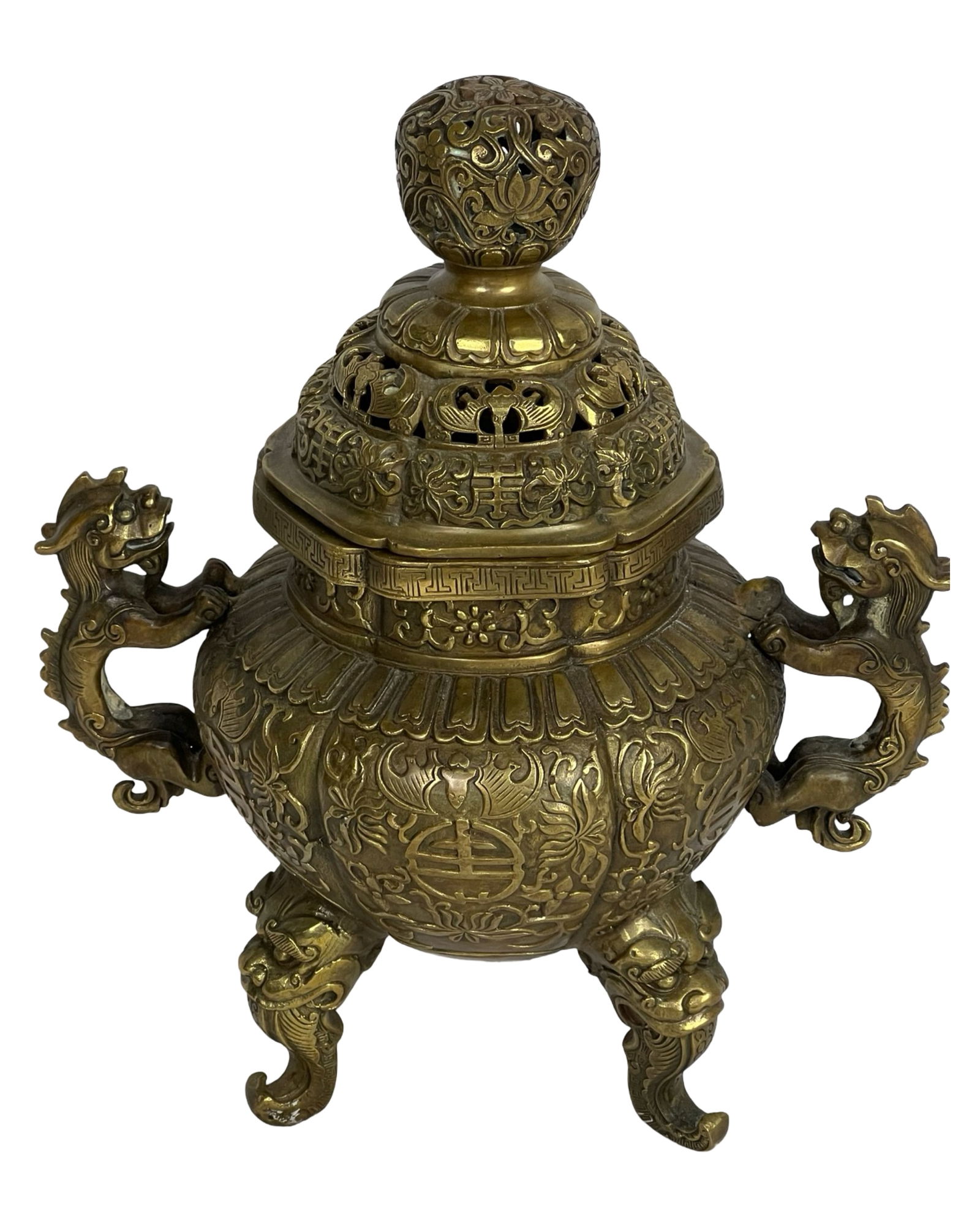 Antique Chinese Brass Censer/ Incense Burner (1 of 7)