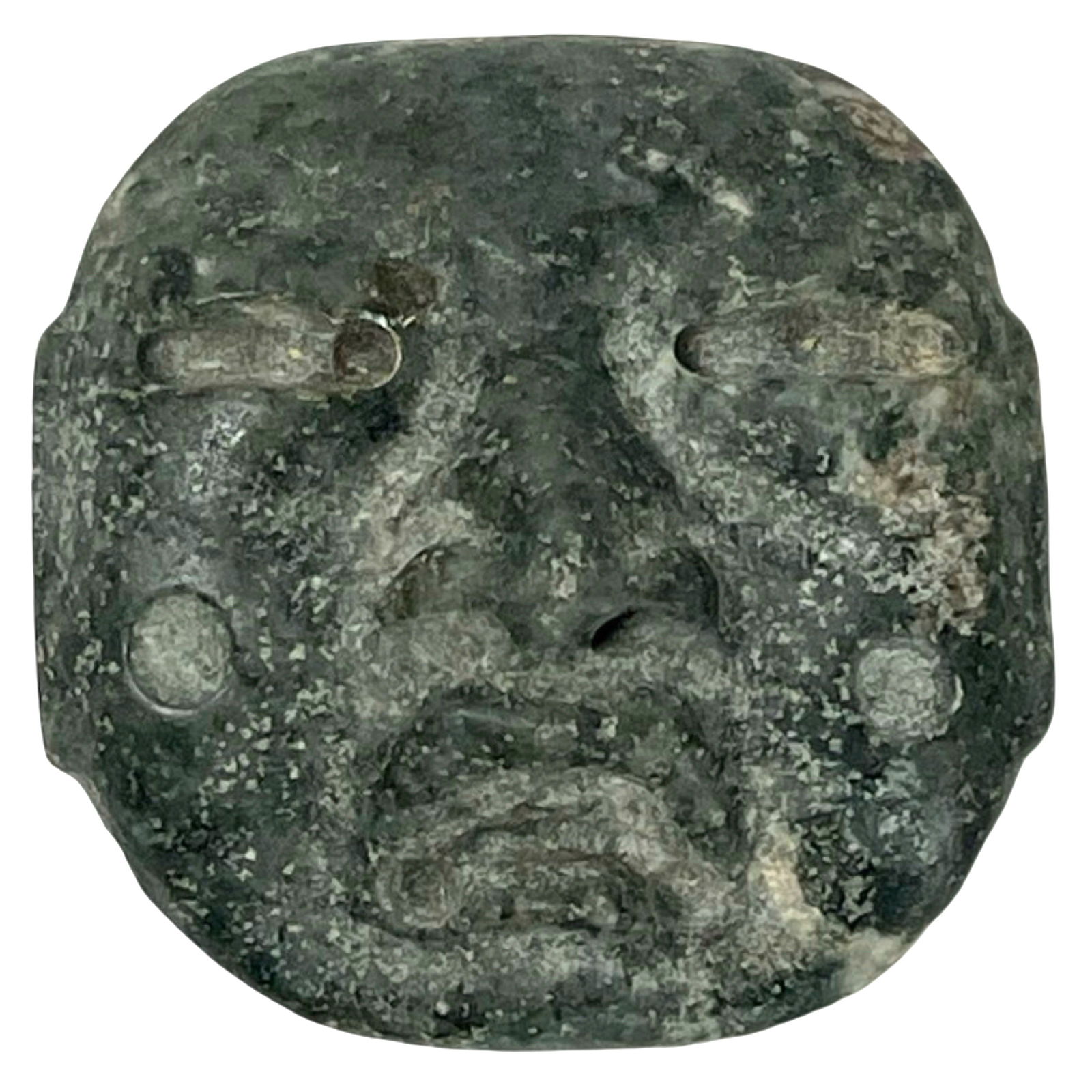 Ancient Stone Carved Olmec Face Mask (1 of 4)