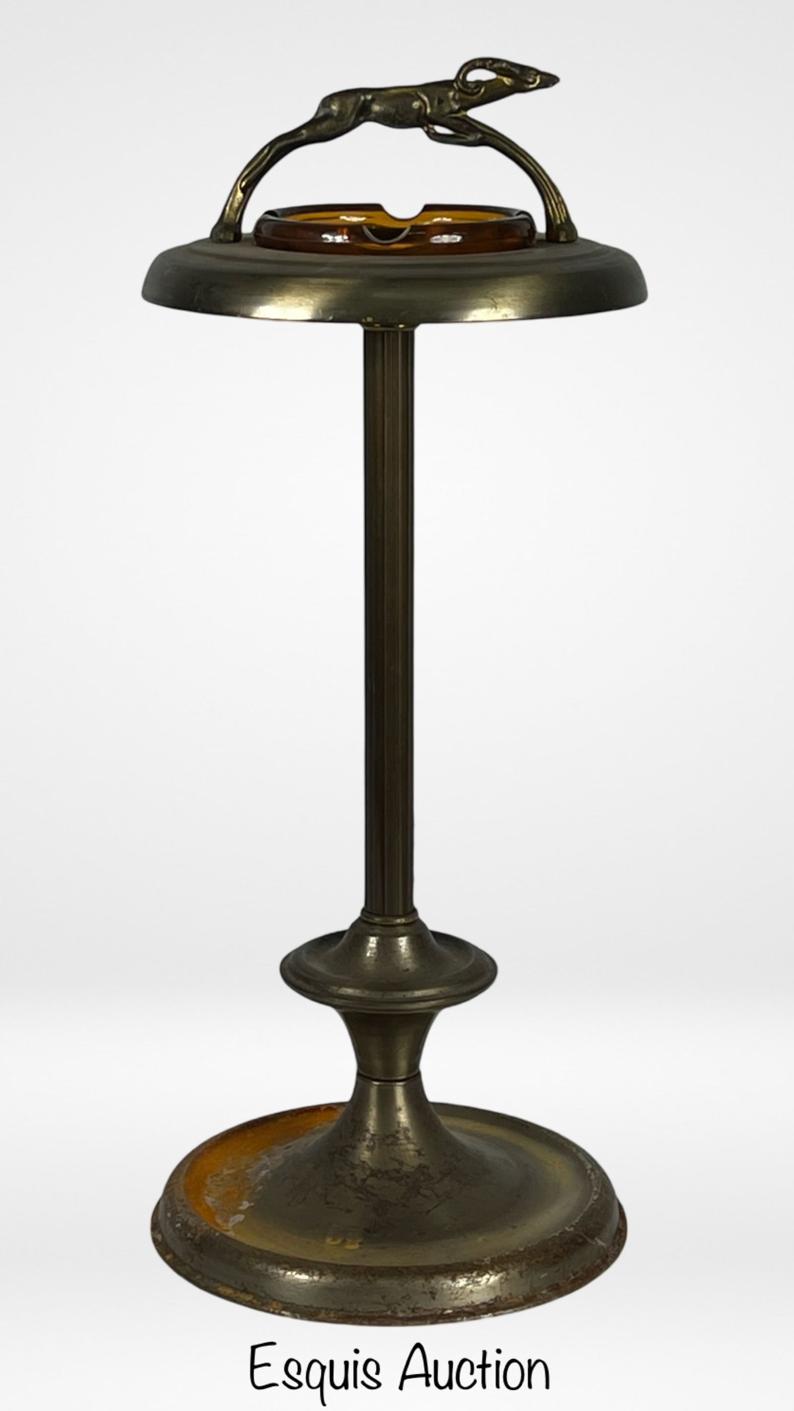 Vintage Art Deco Floor Pedestal Ashtray w/ Gazelle (1 of 4)