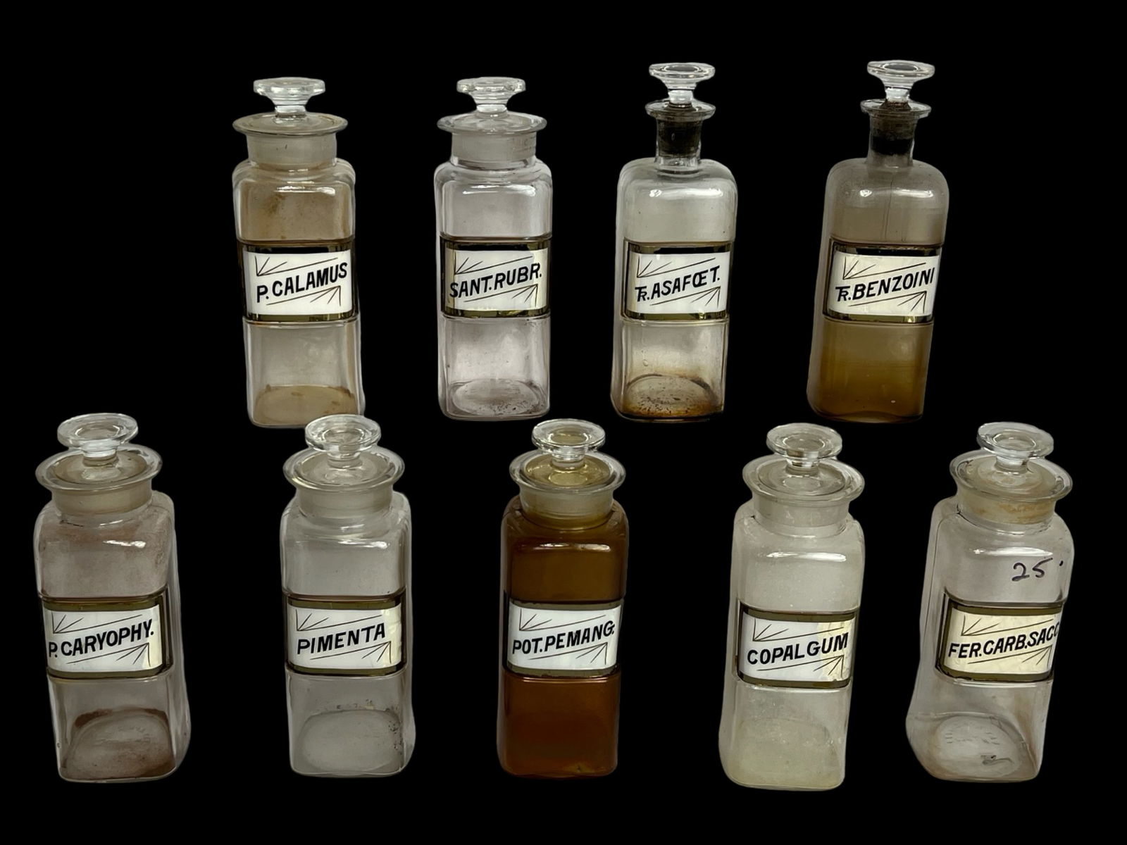 Antique Pharmacy Apothecary Bottles Set (1 of 2)