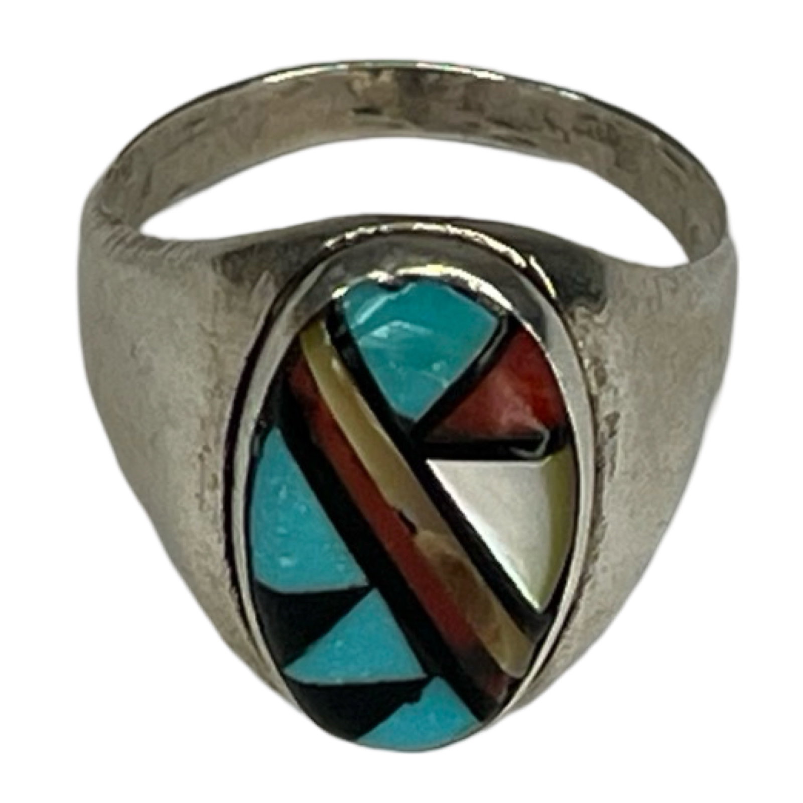 Zuni Native American Inlay Sterling Silver Ring (1 of 4)