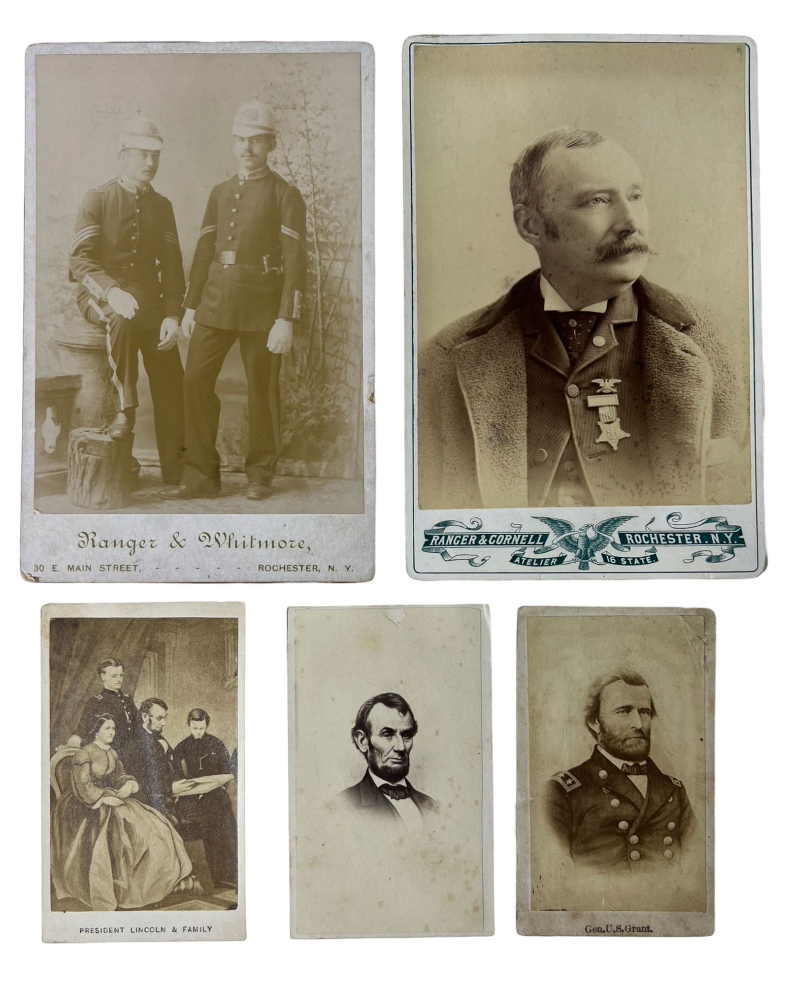 Lincoln, Ulysses Grant CDV Portrait Cards & Mility (1 of 2)