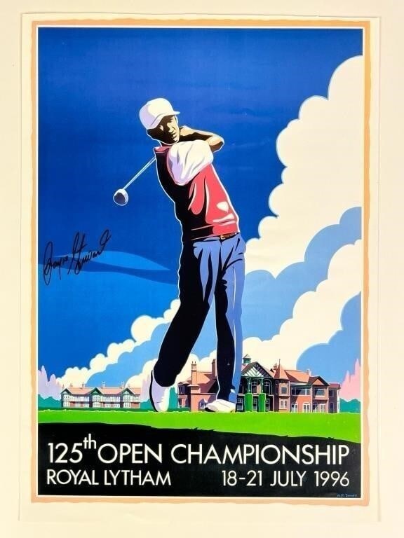Payne Stewart Signed 1996 British Open Golf Poster (1 of 3)