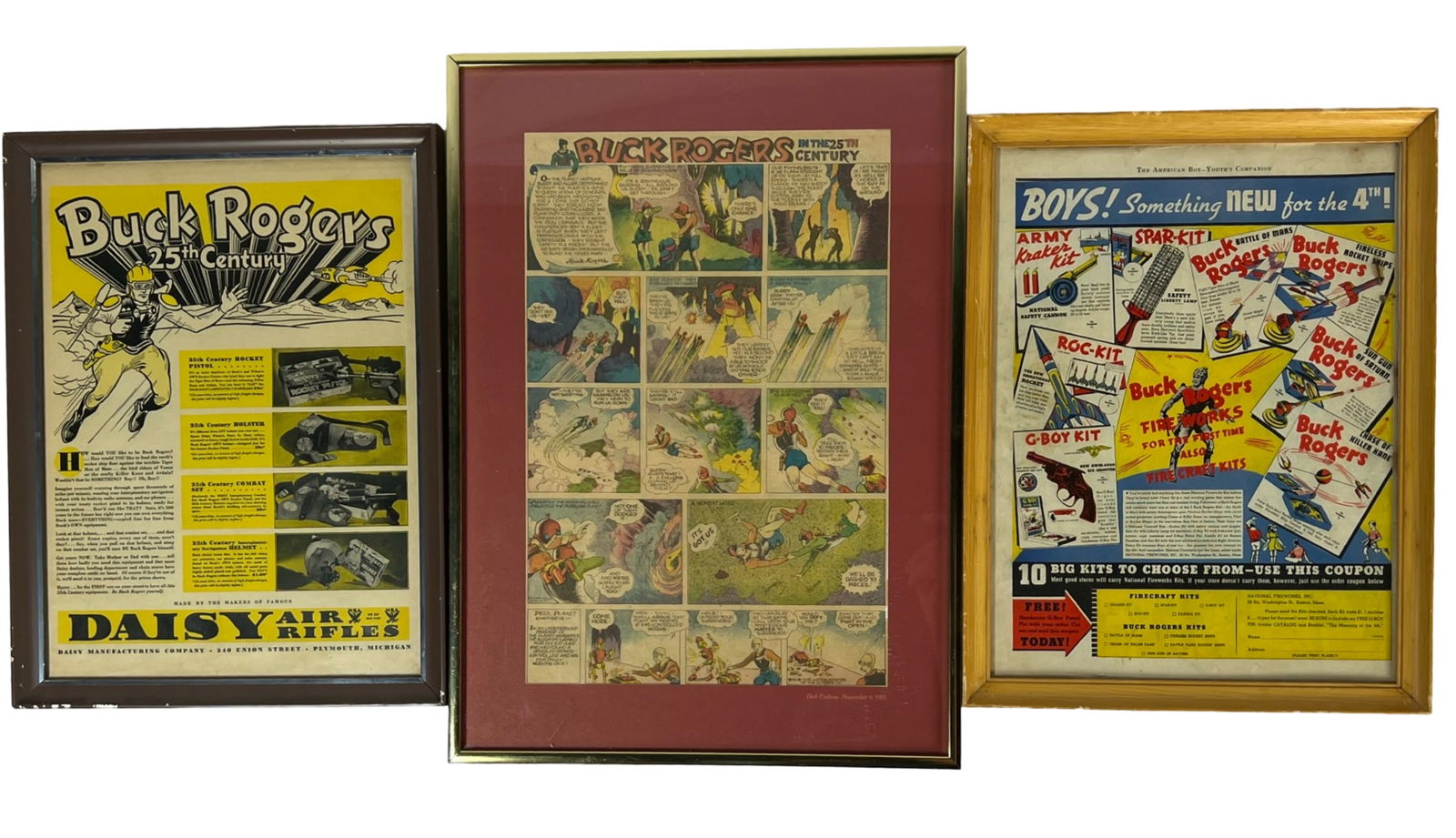 1930's Buck Rogers Framed Comic Strip & Advertisem (1 of 4)