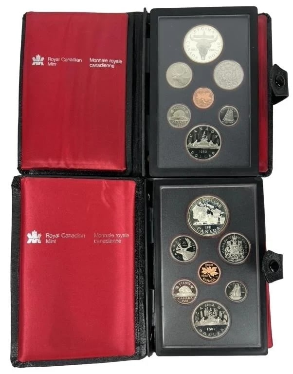 1981 & 82 Royal Canadian Mint Coin Sets w/ Silver (1 of 4)