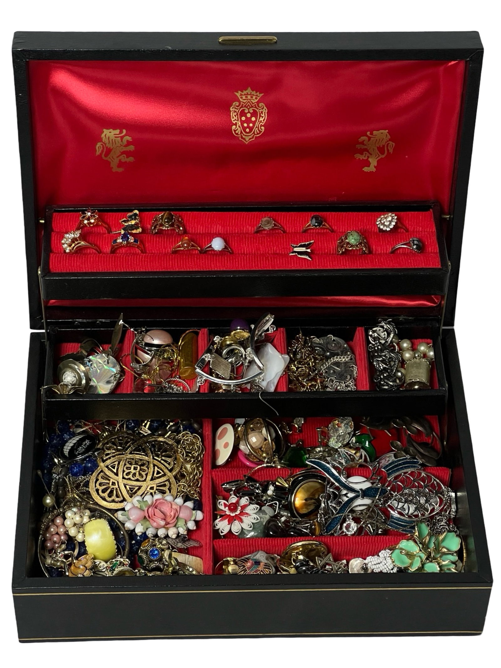 Vintage Jewelry Box Full of Unsearched Treasures: Embark on a journey of discovery with this Vintage Jewelry Box Full of Unsearched Treasures. Housed within a charming vintage jewelry box, this collection promises an array of surprises waiting to be 