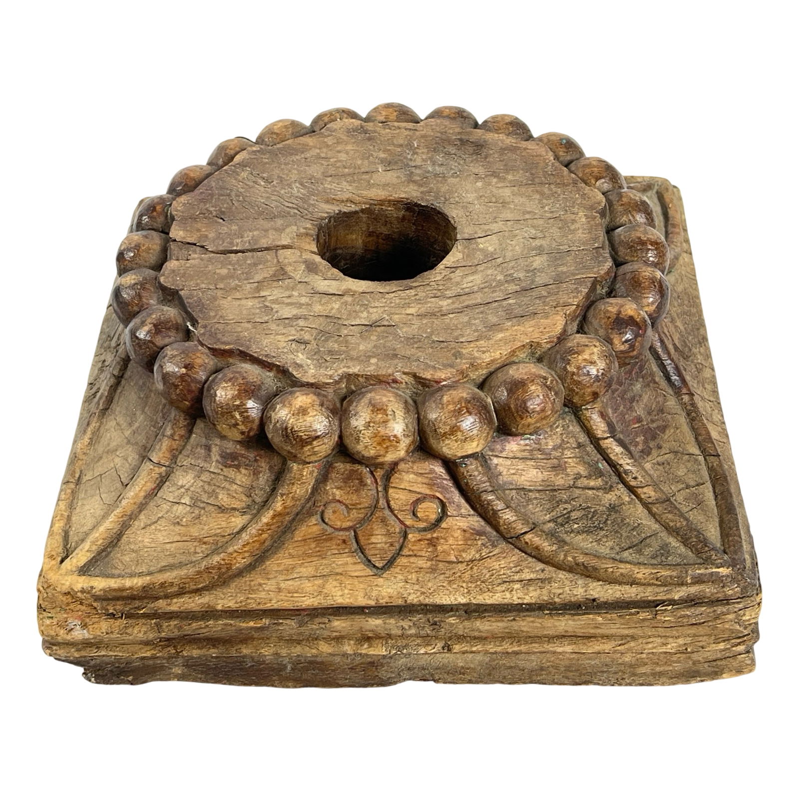 Antique Wooden Carved Architectural Column Base (1 of 3)