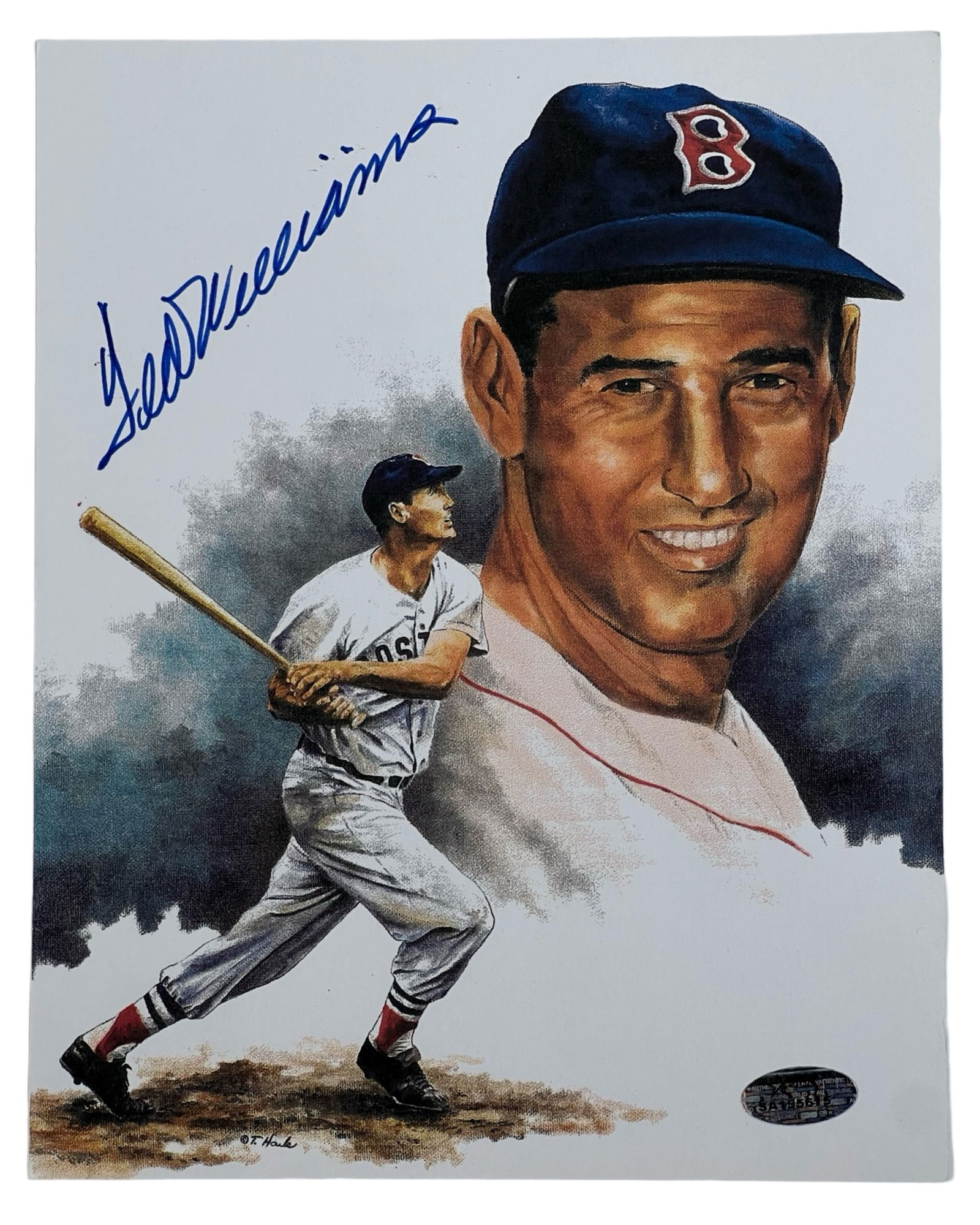 Ted Williams Autographed Baseball Photograph (1 of 3)