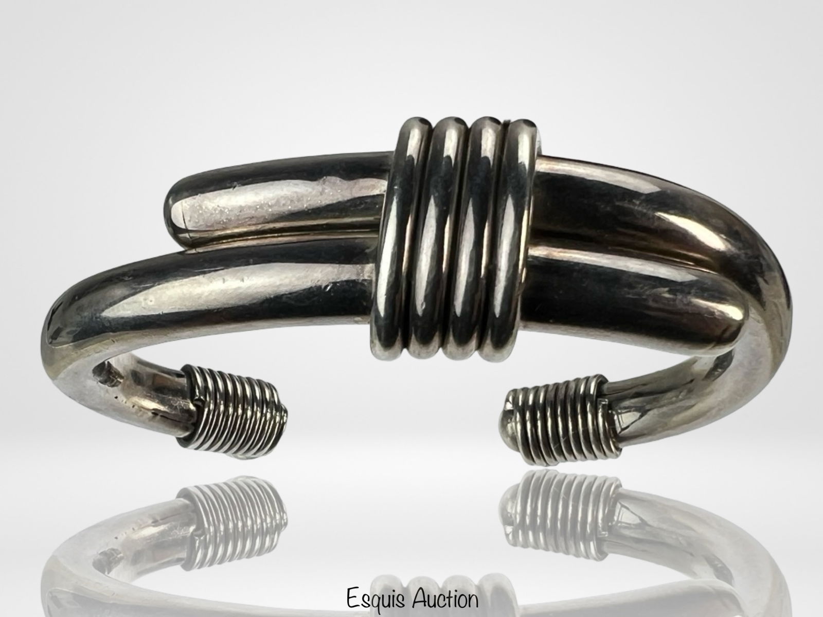 Taxco Heavy Coiled Sterling Silver Cuff Bracelet (1 of 4)