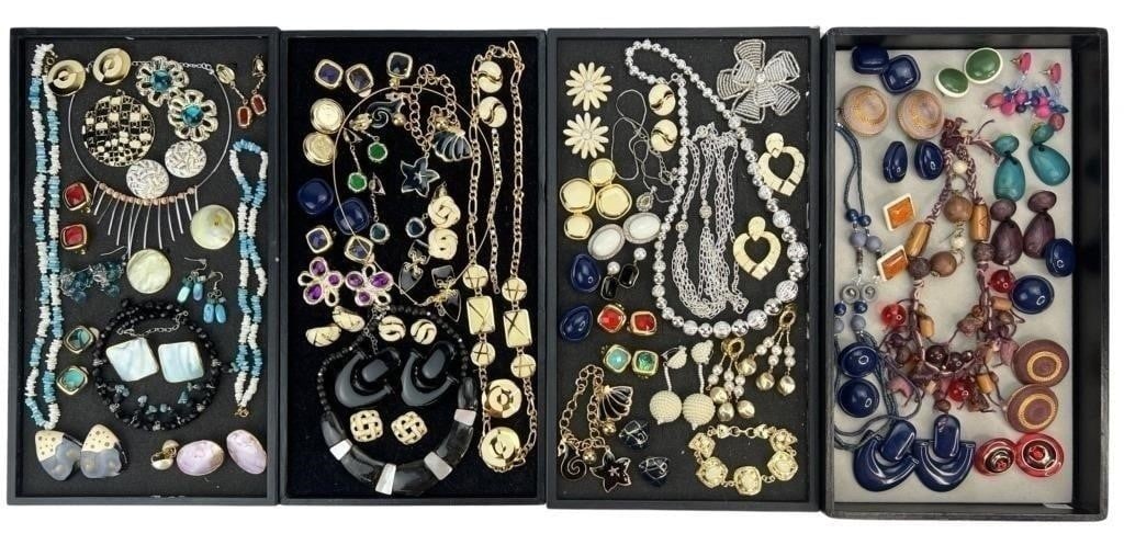 Assortment of Costume Jewelry - Sparkling Variety: Elevate your style with this dazzling Assortment of Costume Jewelry. Bursting with variety, this collection features an array of necklaces, earrings, bracelets, and more, each piece designed to add a 