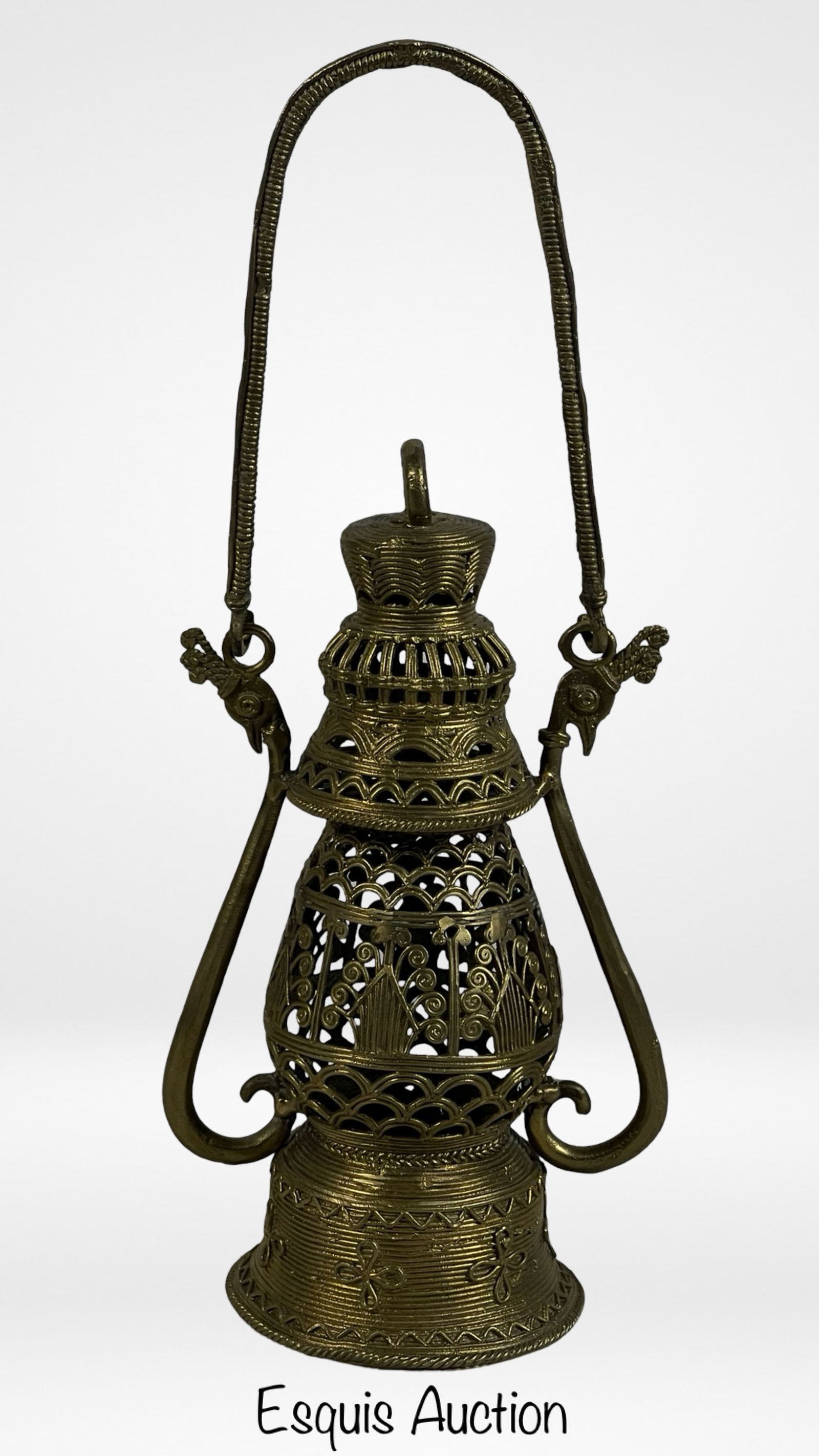Vintage Dhokra Art Brass Handmade Lantern Lamp (1 of 5)
