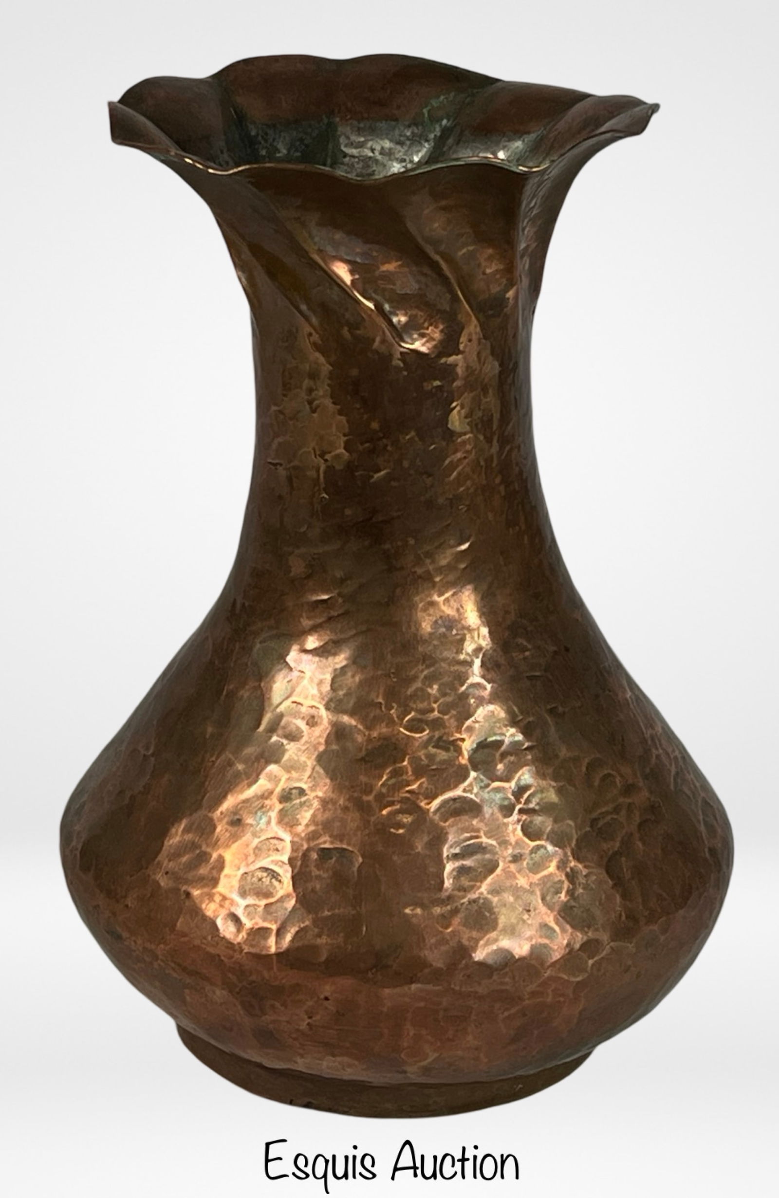 Middle Eastern Hand Wrought Hammered Copper Vase (1 of 3)