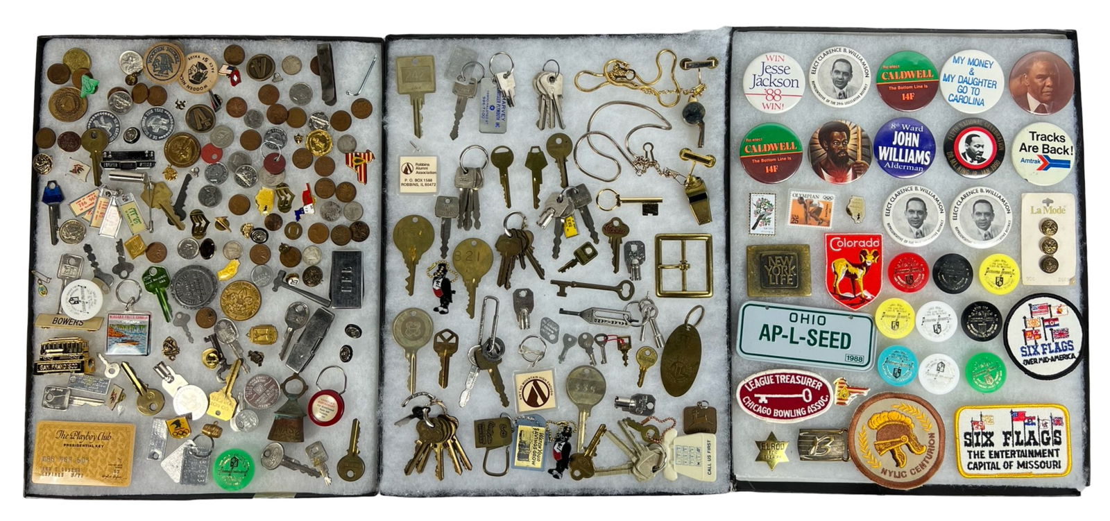 Grandfather's Jumk Drawer Lot- Coins, Keys, Pins: Grandfather's Jumk Drawer Lot- Coins, Keys, Pins, Patches, etc...