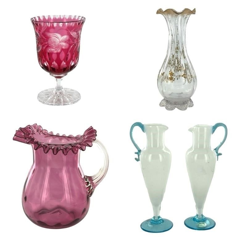 Vintage Hand Blown Art Glass- Venetian Balboa Ewer (1 of 7)