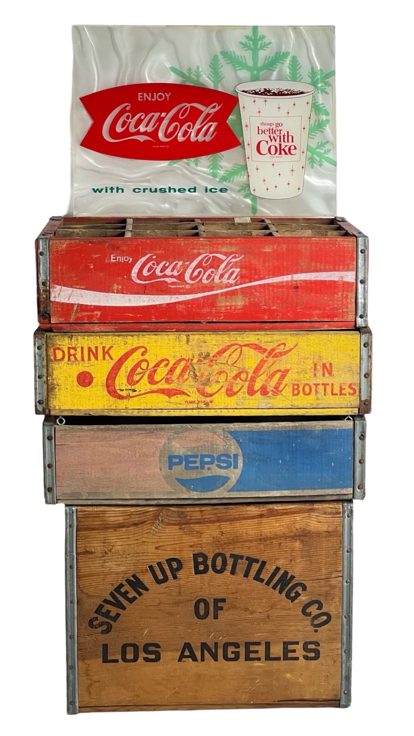 Vintage Coca Cola, Pepsi, Seven Up Bottle Crates (1 of 6)