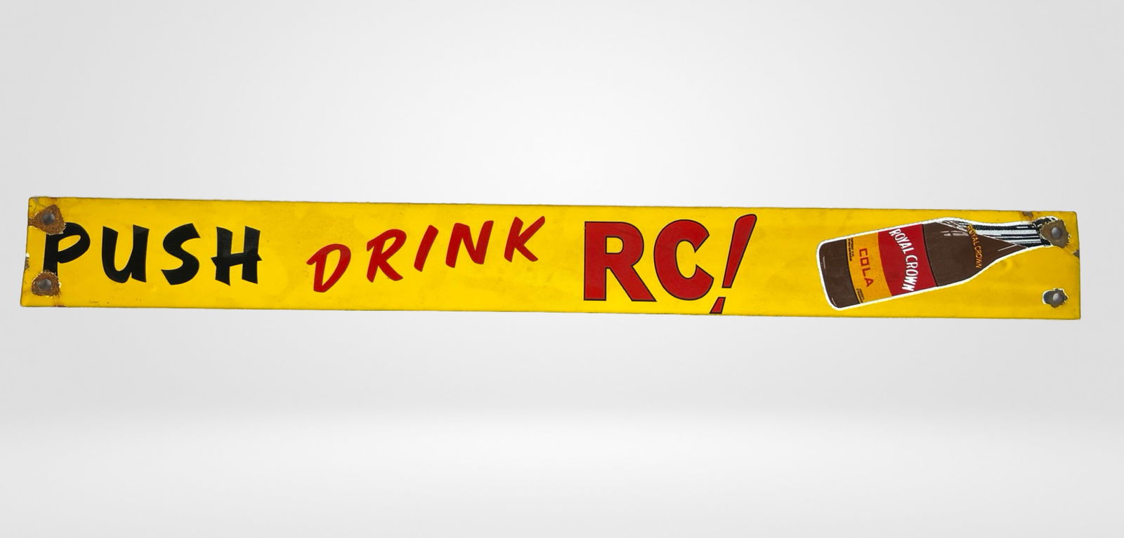 Vintage RC Royal Crown Cola Push Porcelain Sign (1 of 4)