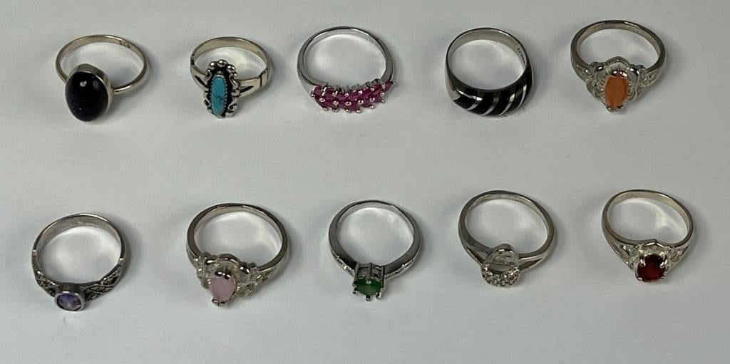 Assortment of Lady's Sterling Silver Rings (1 of 4)
