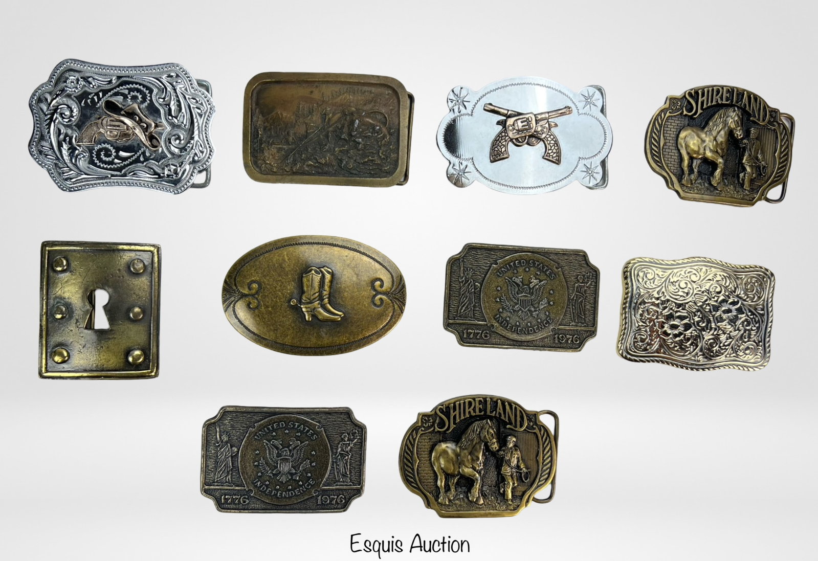 Group of Vintage Belt Buckles: Assortment of Vintage Belt Buckles