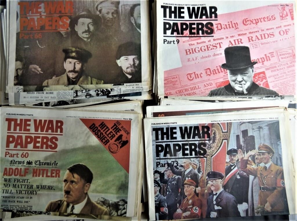Large Lot of "The War Papers" WW2 Newspapers (1 of 20)