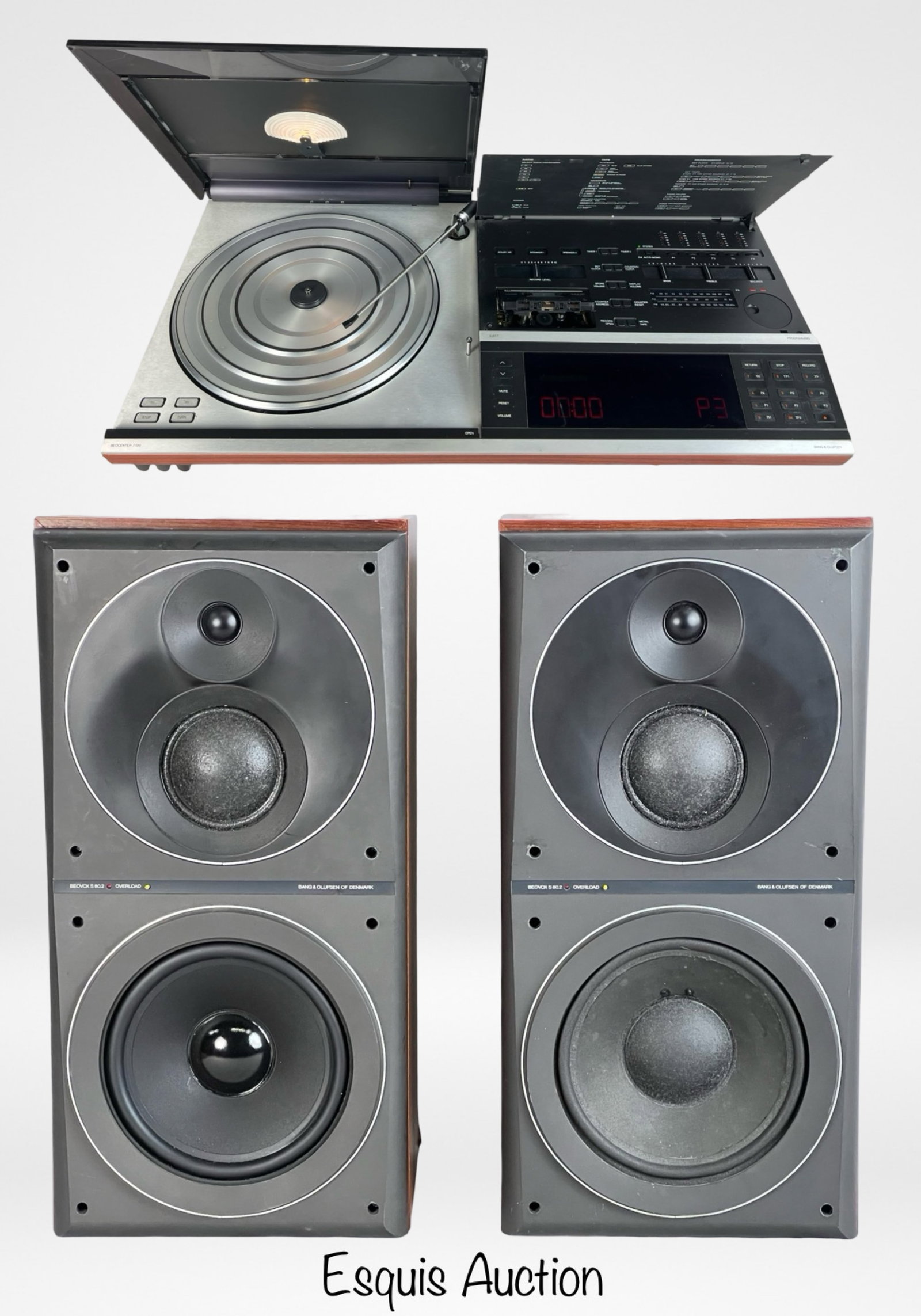 Bang & Olufsen BeoCenter 7700 & Beovox Speakers: Bang & Olufsen BeoCenter 7700. Comes with Pair of Beovox s 80.2 Speakers. Beocenter turn on but not fully tested, normal age related wear, one speaker has some damage to wood in the back corner.