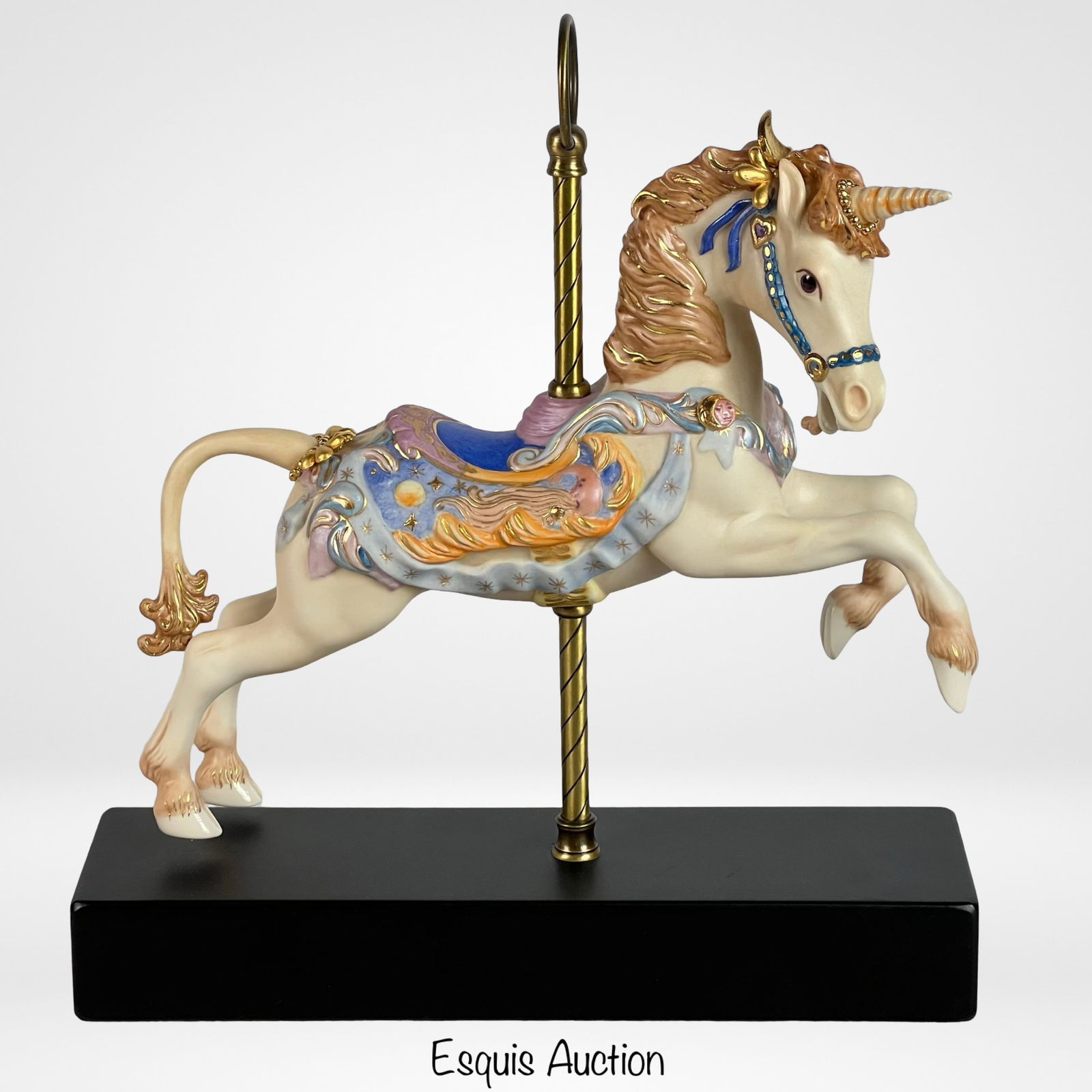 Cybis Carousel Unicorn Bisque Porcelain Figurine: Introducing the enchanting Cybis Carousel Unicorn Bisque Porcelain Figurine, a limited edition piece that captures the magic and whimsy of mythical creatures in fine porcelain. This figurine is number