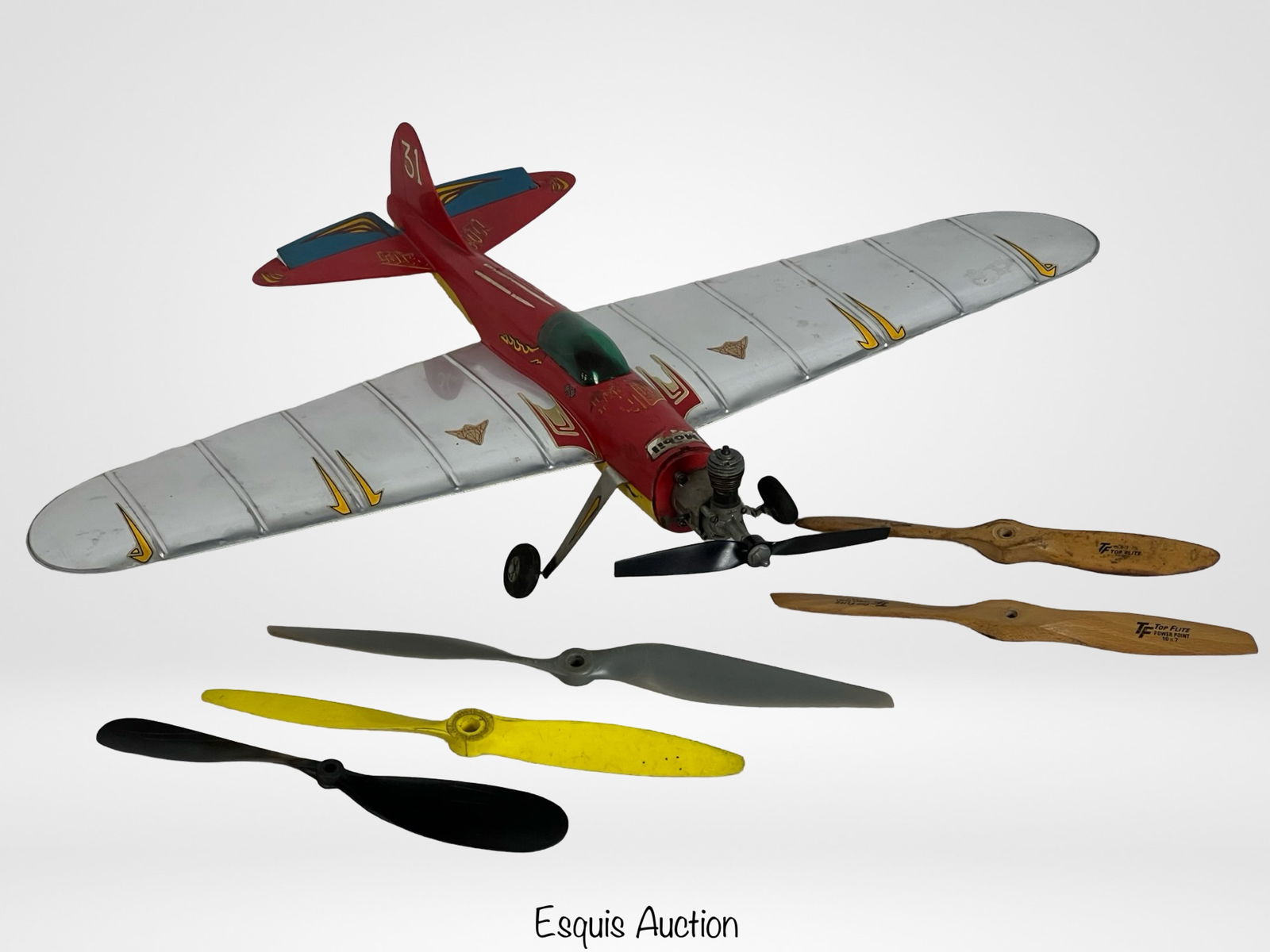 Thimble Drome TD-1 Control Line Airplane 1950's: circa 1959 Thimble Drome TD-1 Control Line Airplane Model with extra propellers. 24" wings span. Good overall condition, normal age related wear.