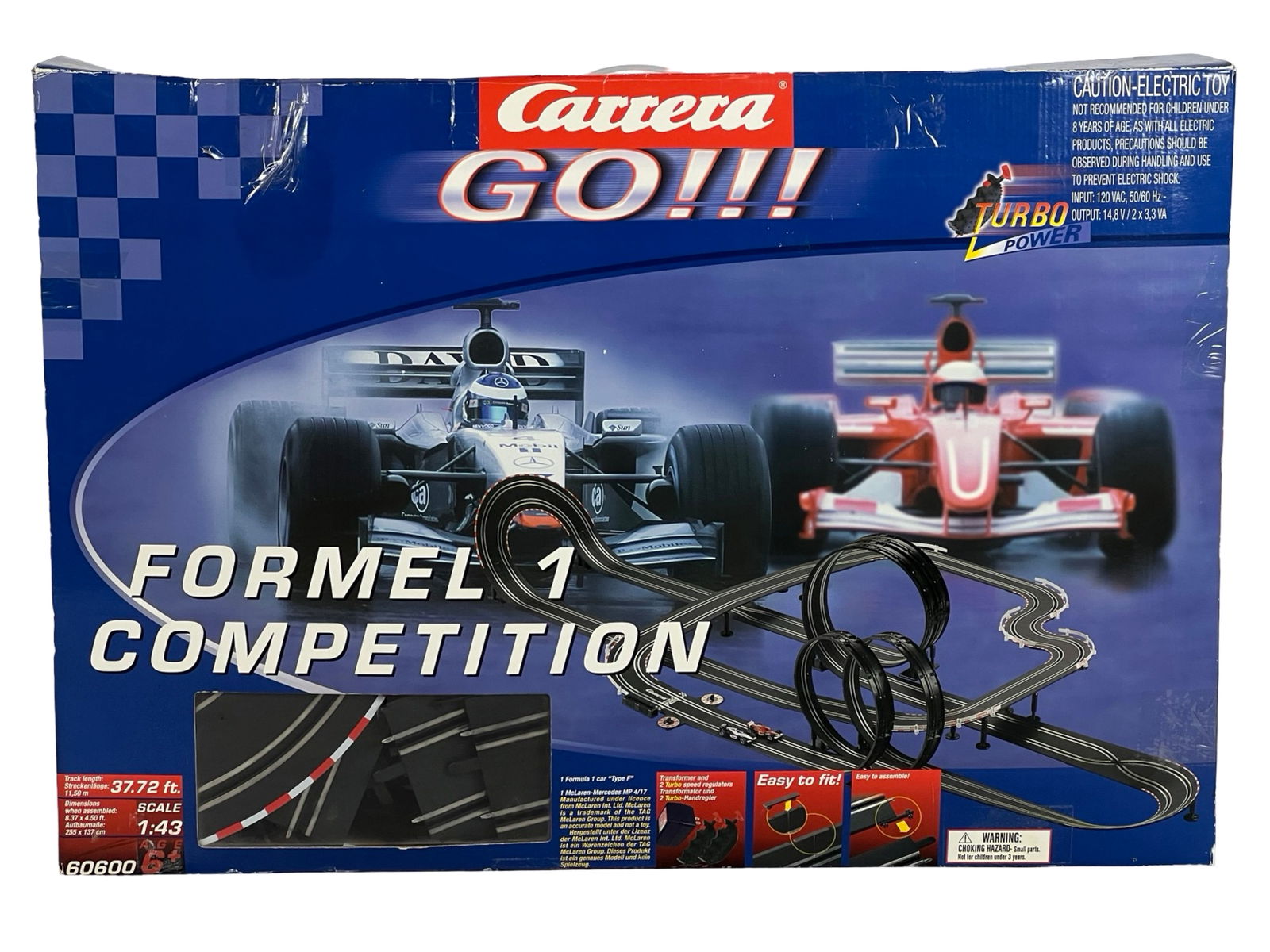 Carrera Go! Formula One Race Slot Car Set: Carrera Go! Formula One Competition Race Slot Car Set. 60600. 1/43 Scale. Appears to be complete with 2 cars in original box.