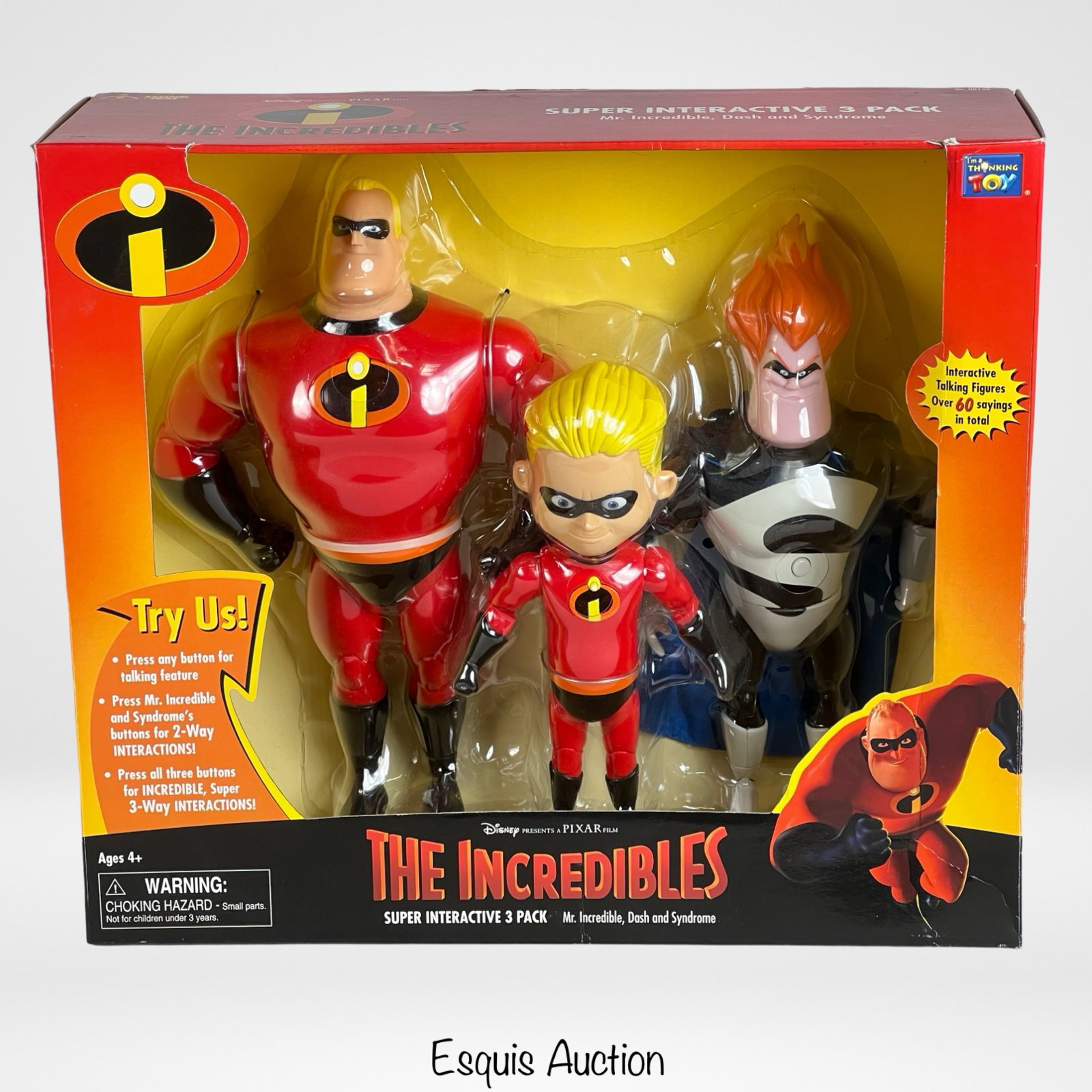 "The Incredibles" Talking Interactive Figure Set: Disney Pixar- "The Incredibles" Talking Super Interactive 3 pack Figures Set. Mint condition.
