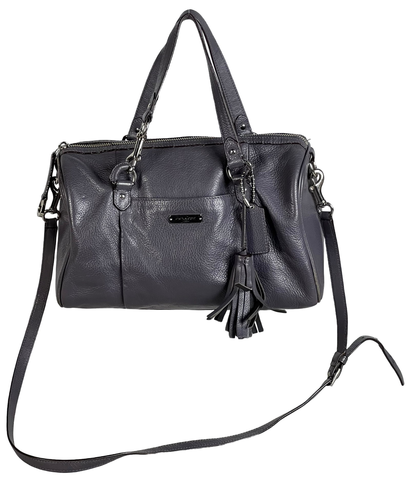 Coach Avery Leather Satchel Bag/ Handbag: The Coach Avery Leather Satchel Bag is an elegant and versatile handbag designed for the modern woman. With its sleek and sophisticated look, this bag measures 12 inches in width and 8 inches in heigh