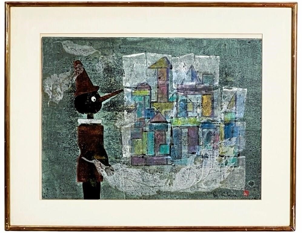 Michi Fukui Modern Pinocchio Japanese Woodblock: Delve into the captivating world of Michi Fukui's modern interpretation with the "Pinocchio" Japanese Woodblock, a masterpiece that seamlessly blends tradition with contemporary flair. The artwork is 