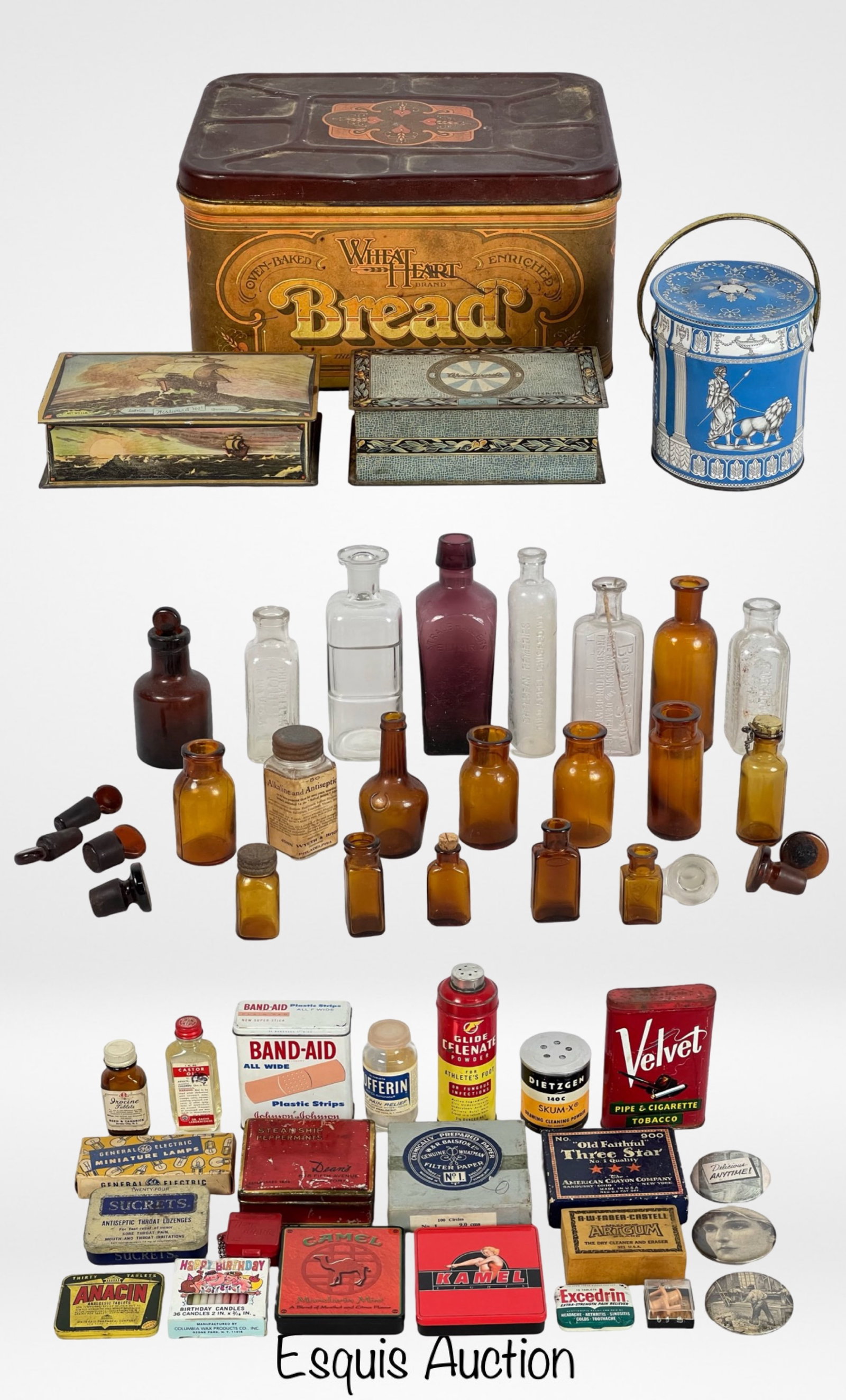 Antique & Vintage Medicine Bottles, Tin Boxes, Tob: Antique & Vintage Medicine Bottles, Tin Boxes, Tobacco Tins, Cigarette Boxes, etc...