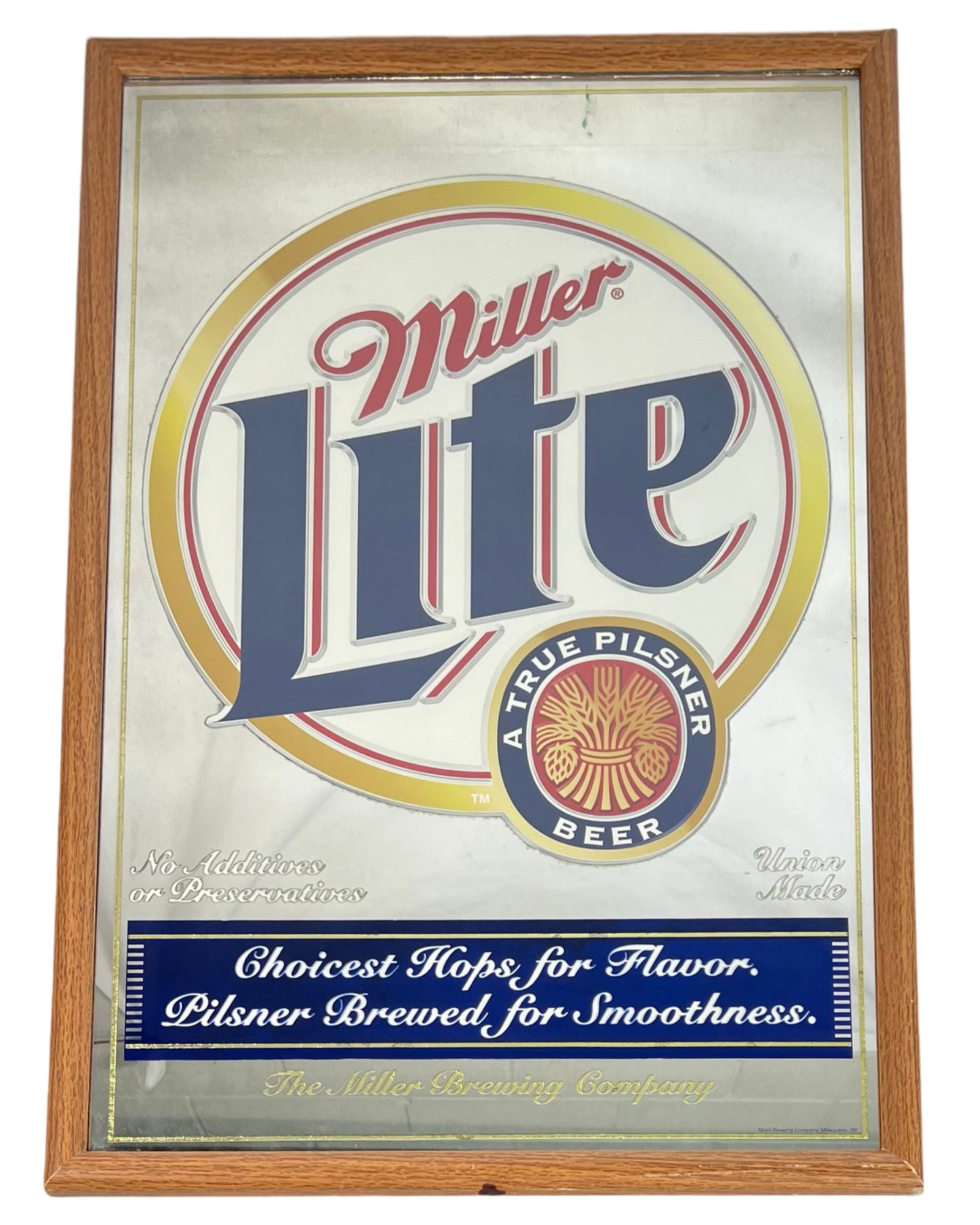 Miller Light Advertisig Beer Bar Mirror: Miller Light Advertisig Beer Bar Mirror. 22" x 32" framed. Good Condition.